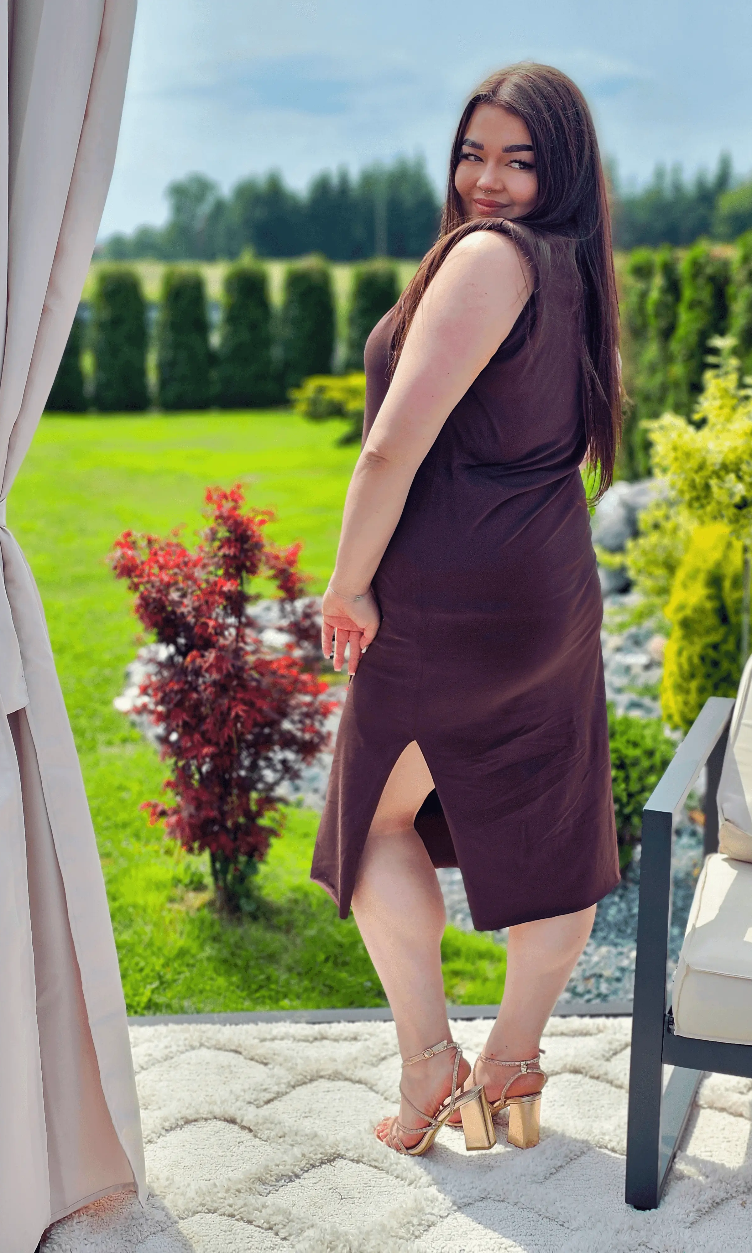 Bawełniana sukienka midi Stylowa XL