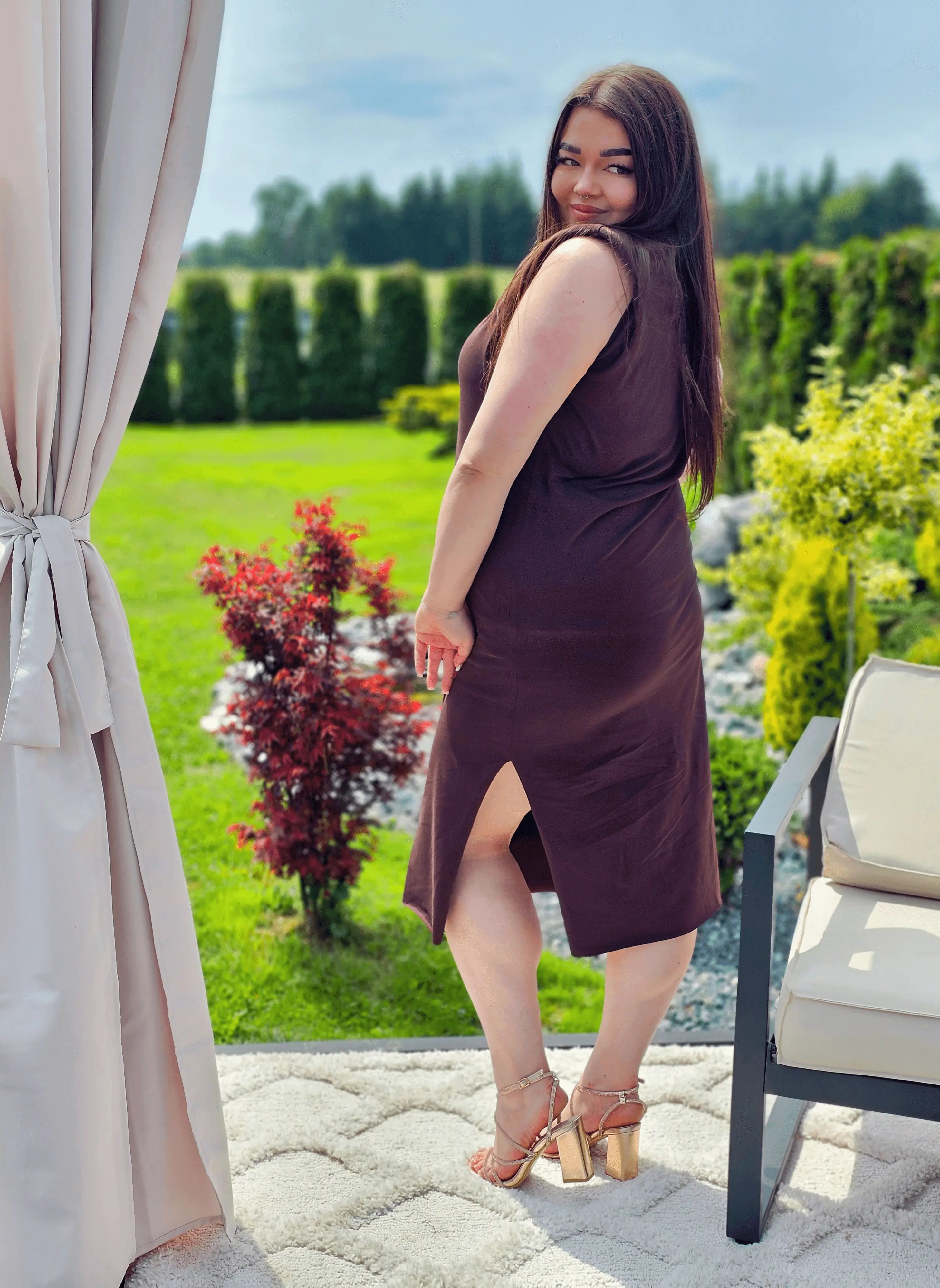 Bawełniana sukienka midi Stylowa XL