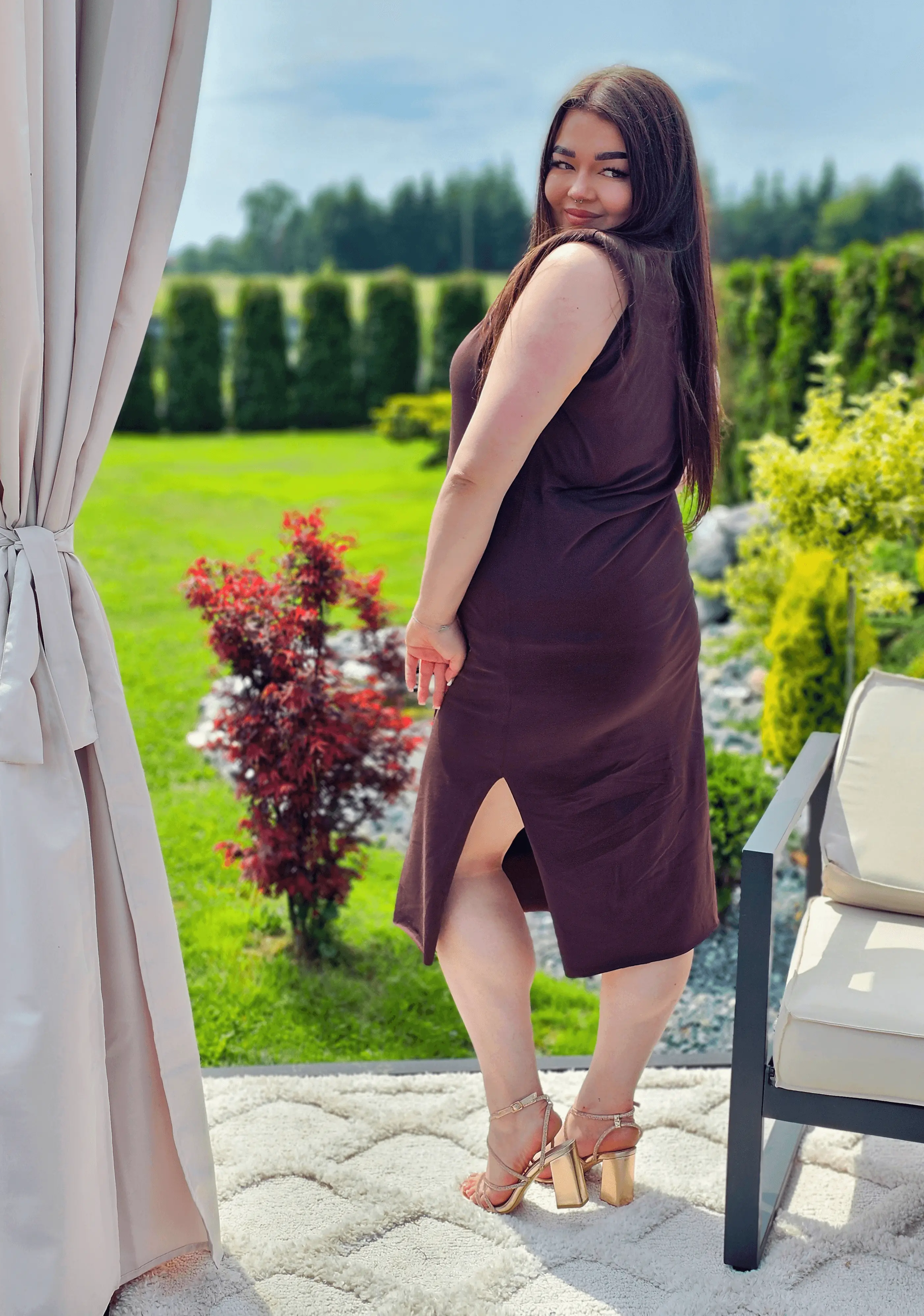 Bawełniana sukienka midi Stylowa XL