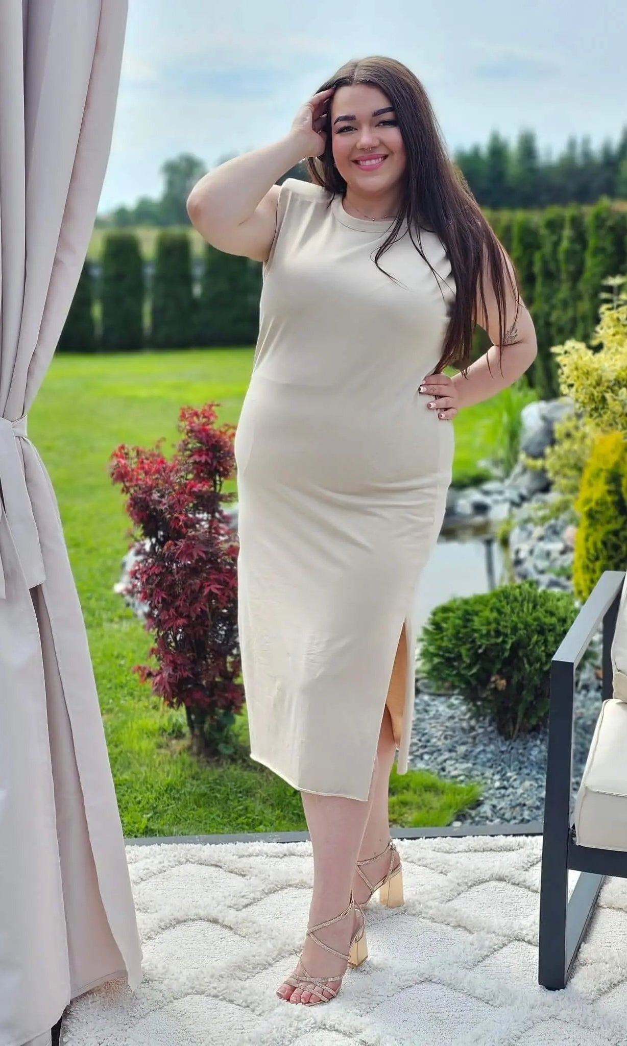 Bawełniana sukienka midi Stylowa XL