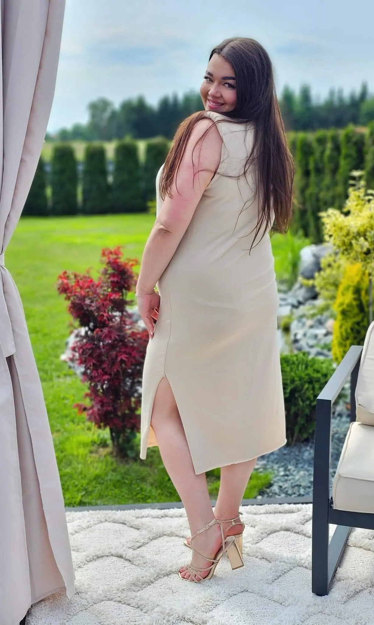 Bawełniana sukienka midi Stylowa XL