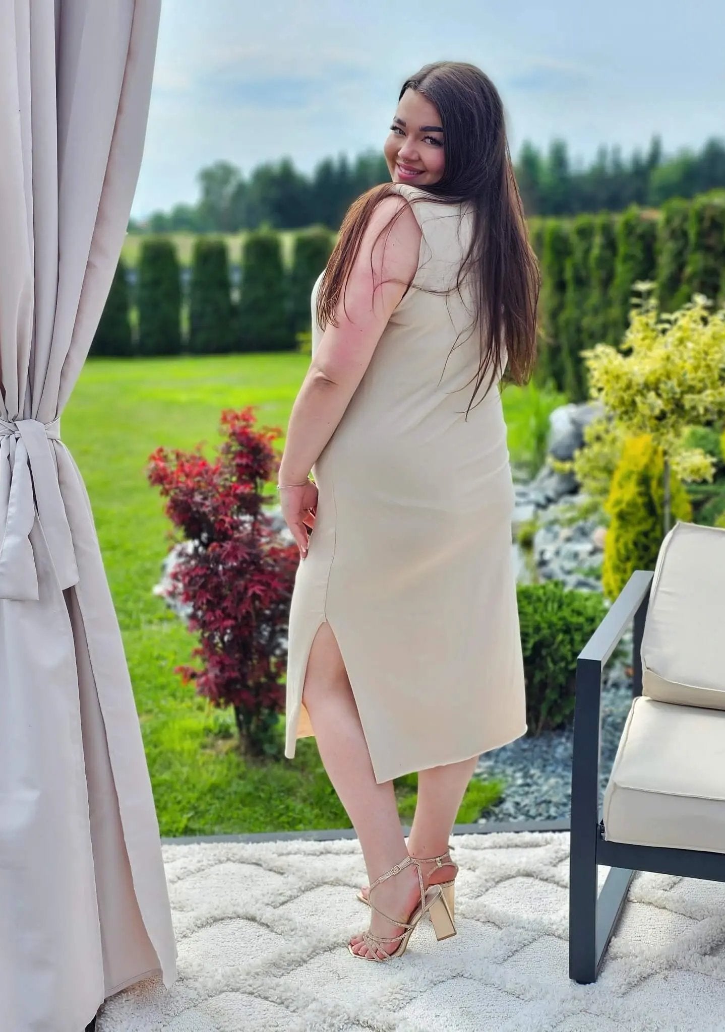 Bawełniana sukienka midi Stylowa XL