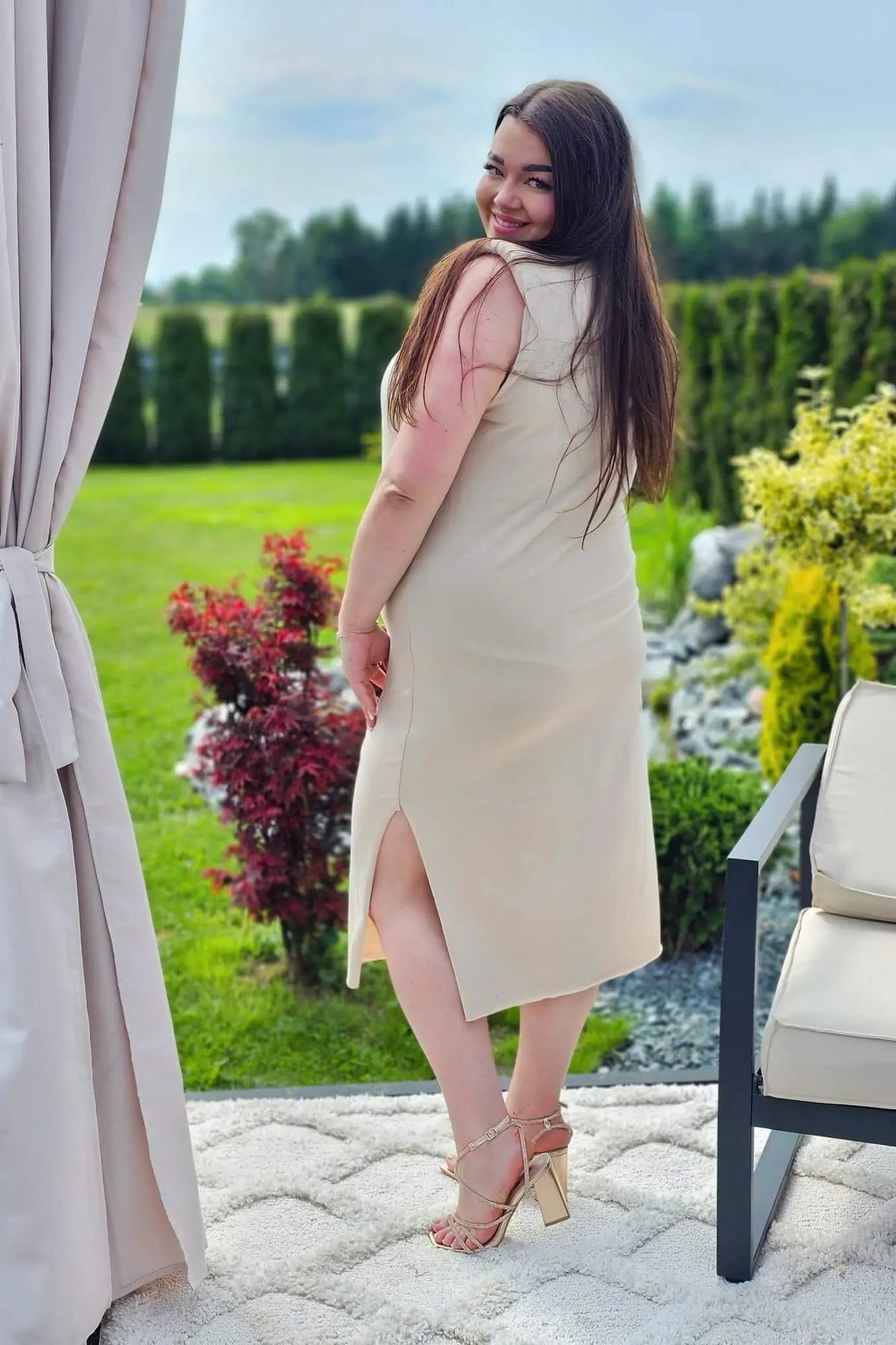 Bawełniana sukienka midi Stylowa XL