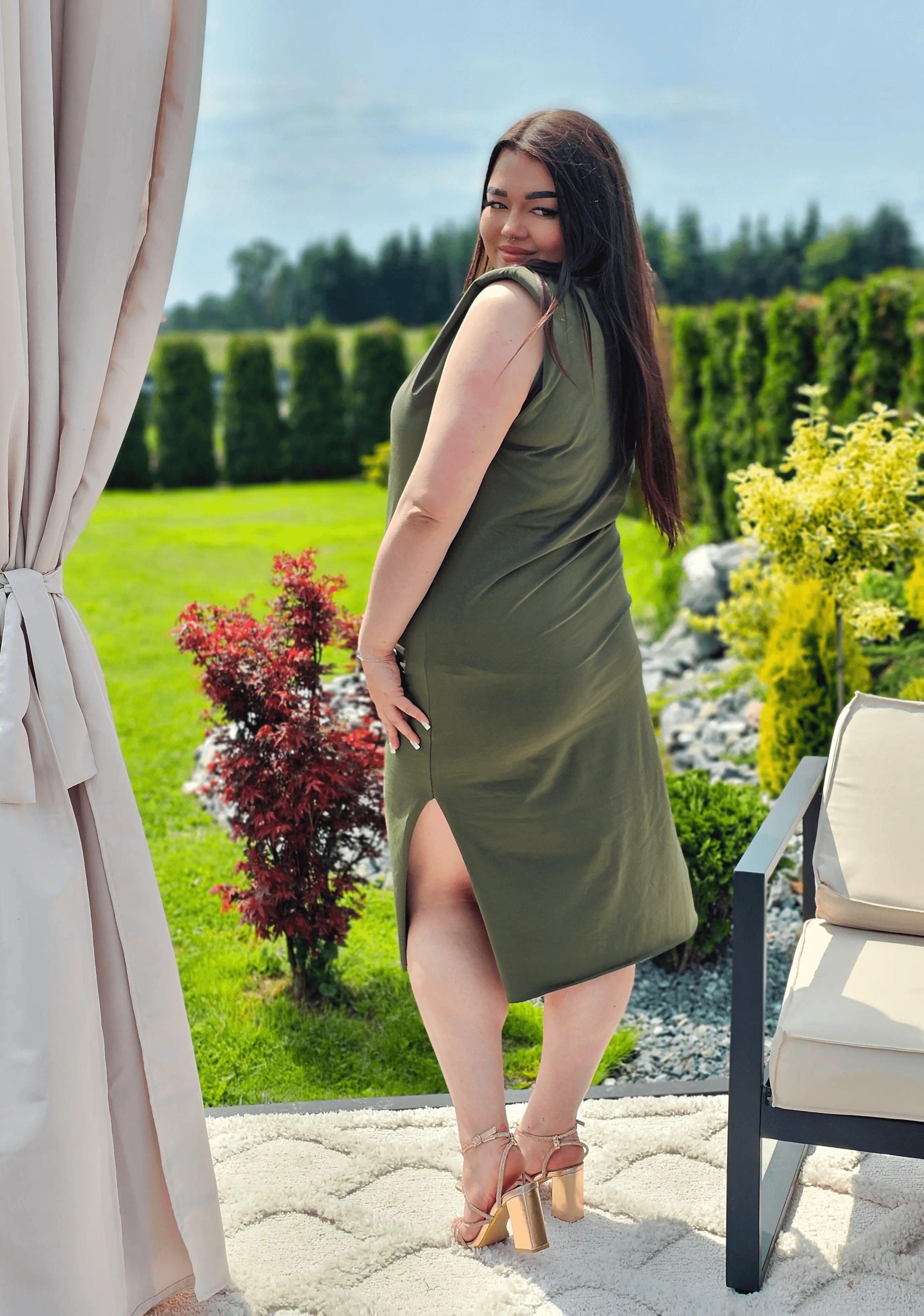 Bawełniana sukienka midi Stylowa XL