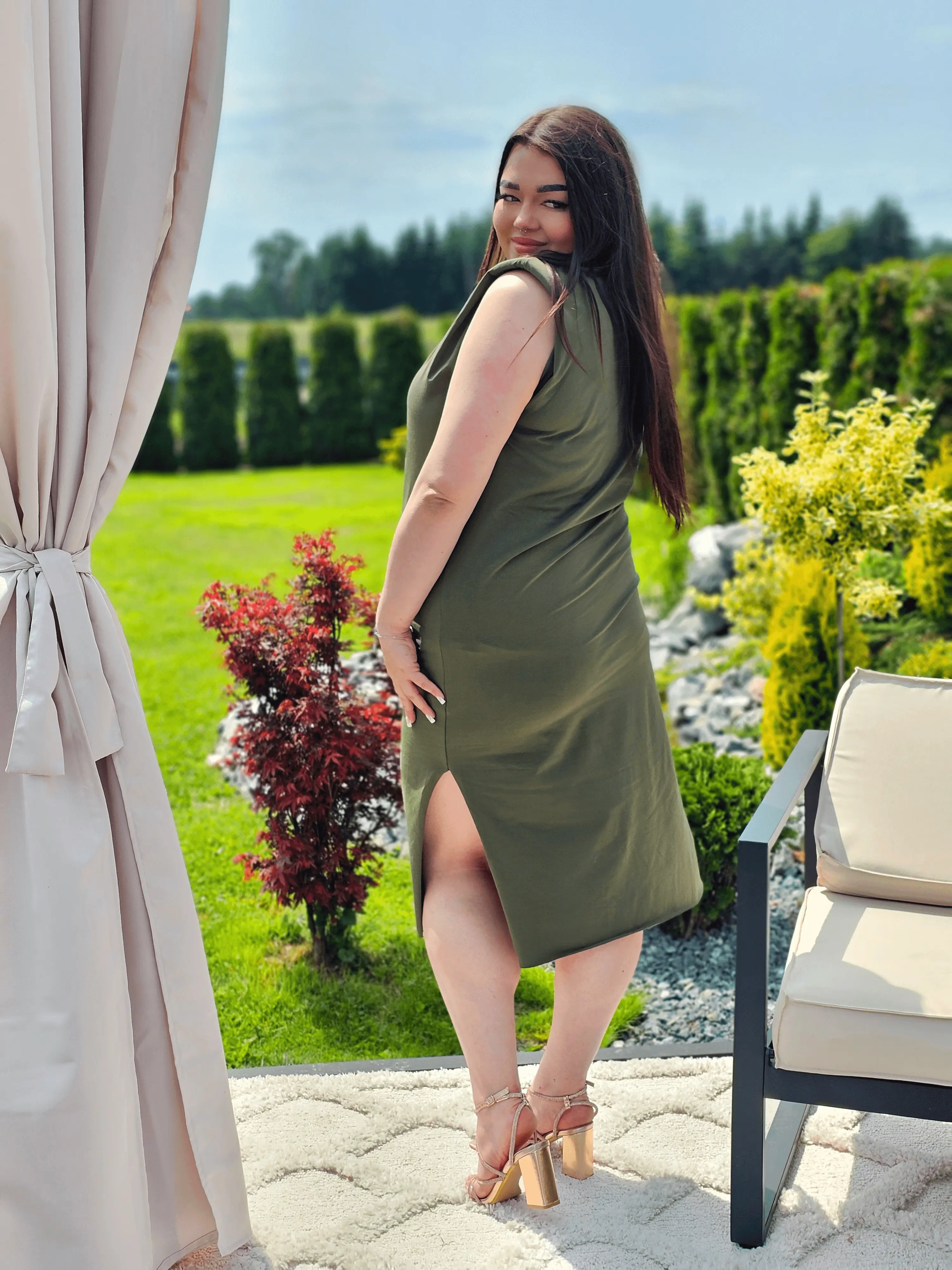 Bawełniana sukienka midi Stylowa XL