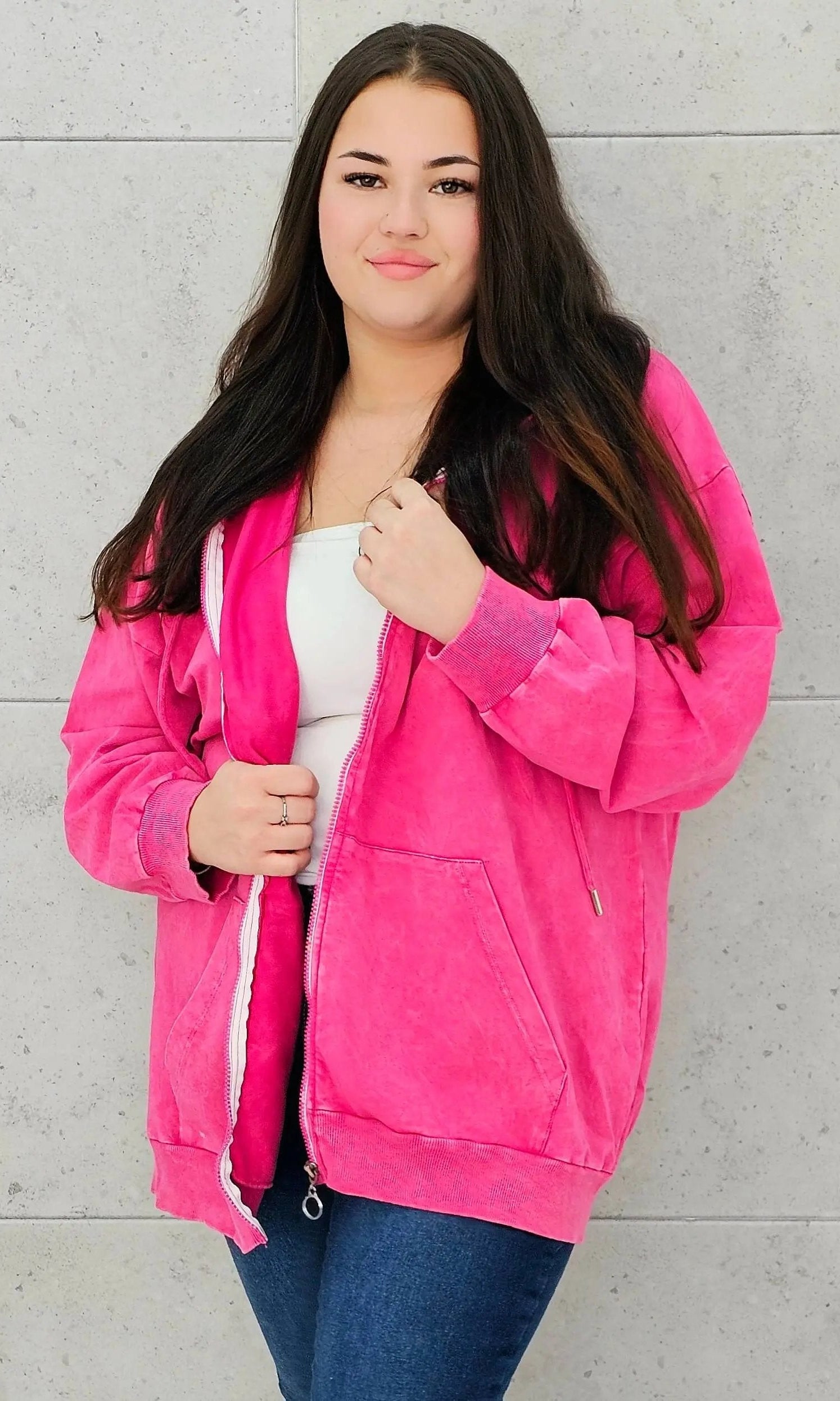 Bluza z efektem sprania z kapturem – moda dla kobiet plus size Stylowa XL