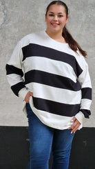 Bluza oversize w szerokie pasy Stylowa XL