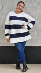 Bluza oversize w szerokie pasy Stylowa XL