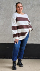 Bluza oversize w szerokie pasy Stylowa XL