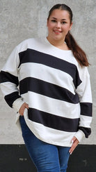 Bluza oversize w szerokie pasy Stylowa XL