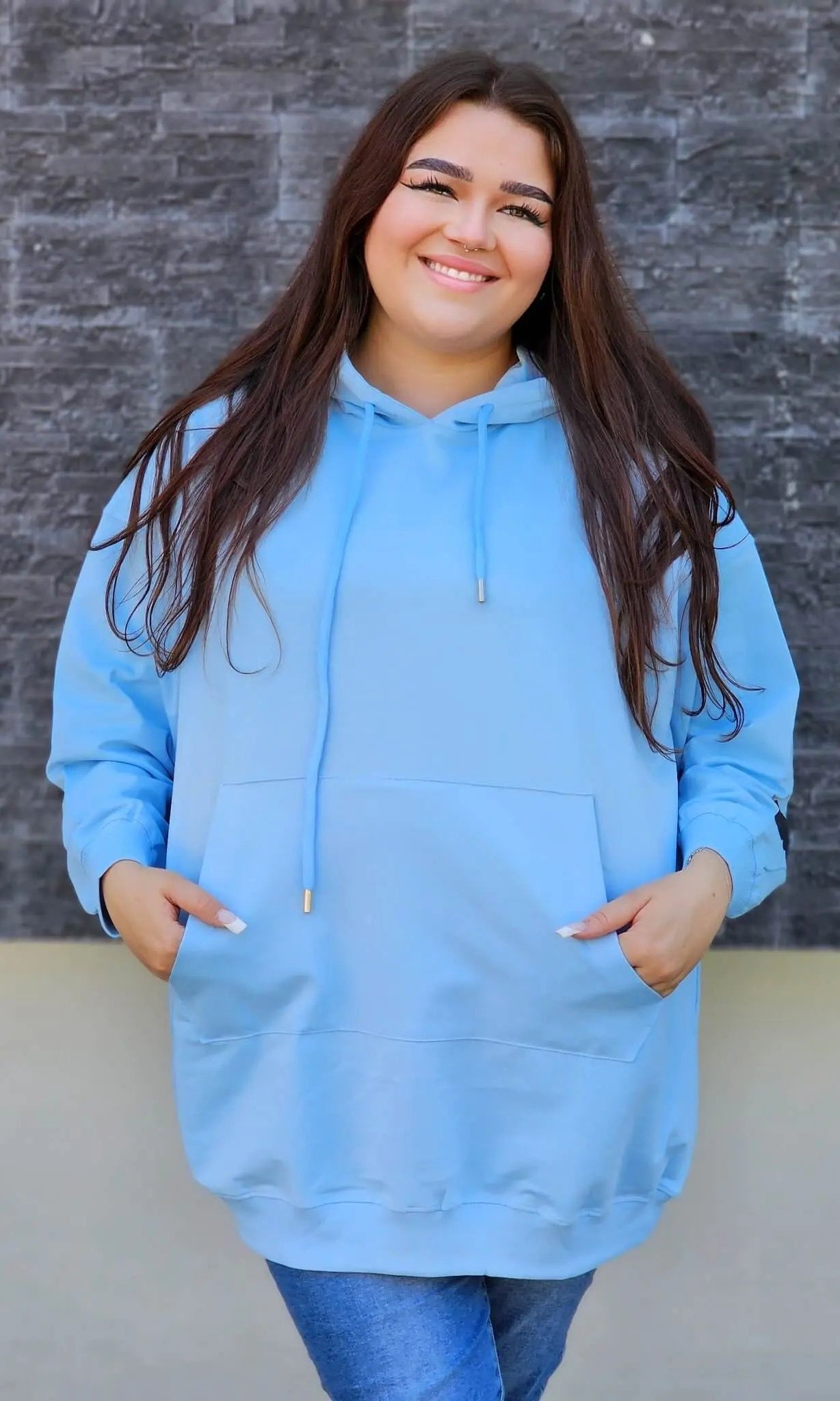 Bluza oversize z nadrukiem Stylowa XL