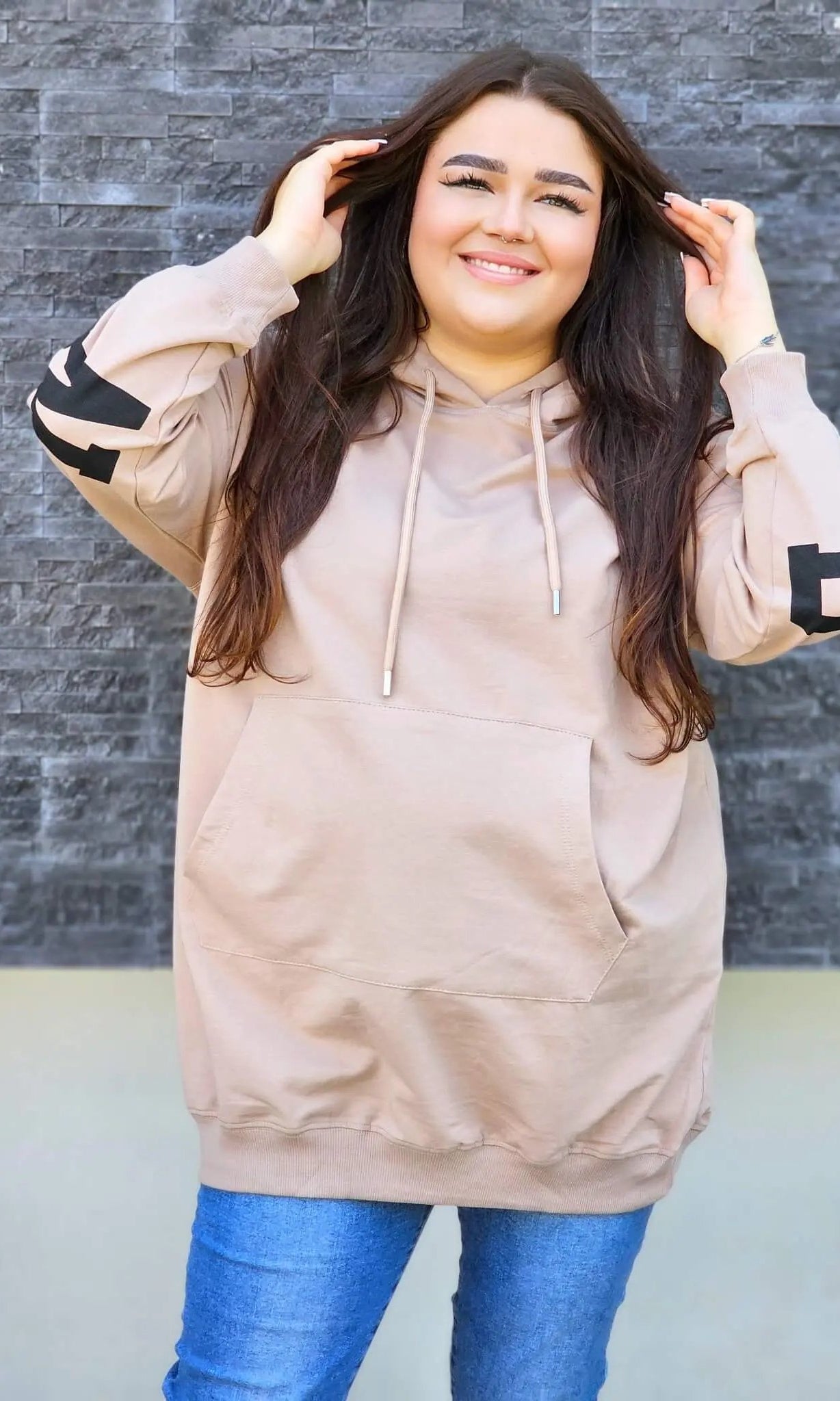 Bluza oversize z nadrukiem Stylowa XL