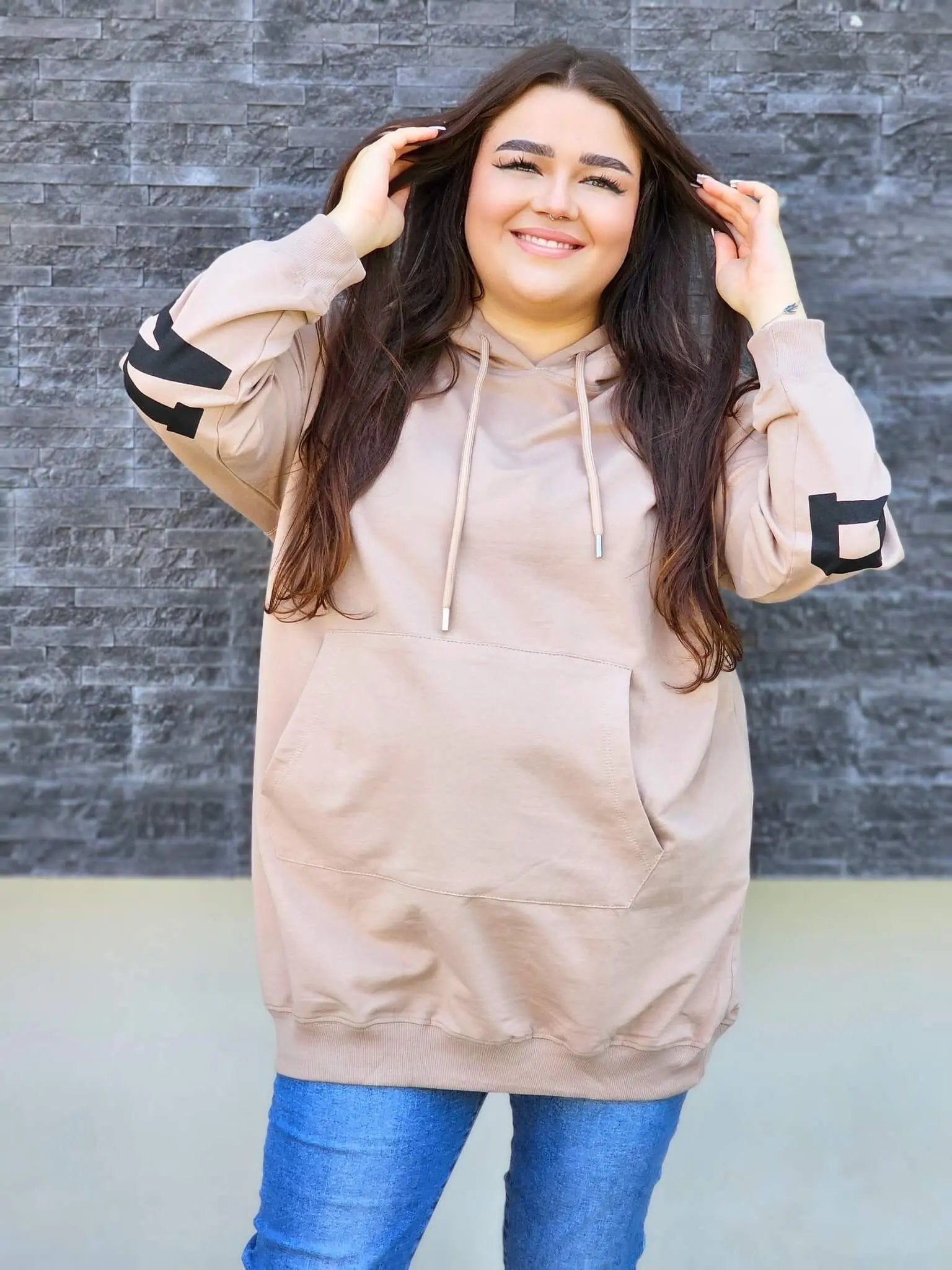 Bluza oversize z nadrukiem Stylowa XL