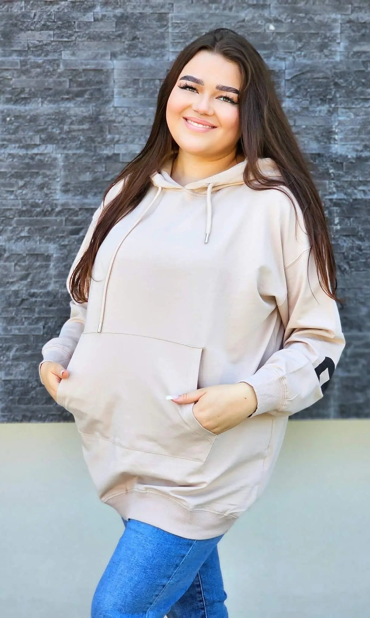 Bluza oversize z nadrukiem Stylowa XL