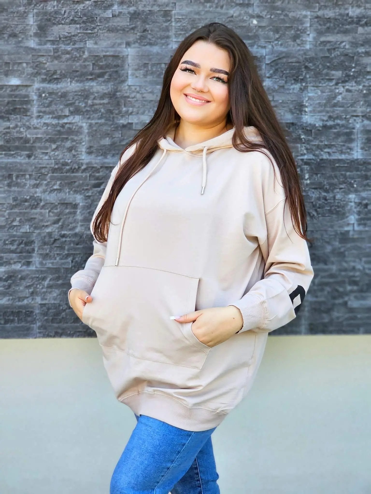 Bluza oversize z nadrukiem Stylowa XL