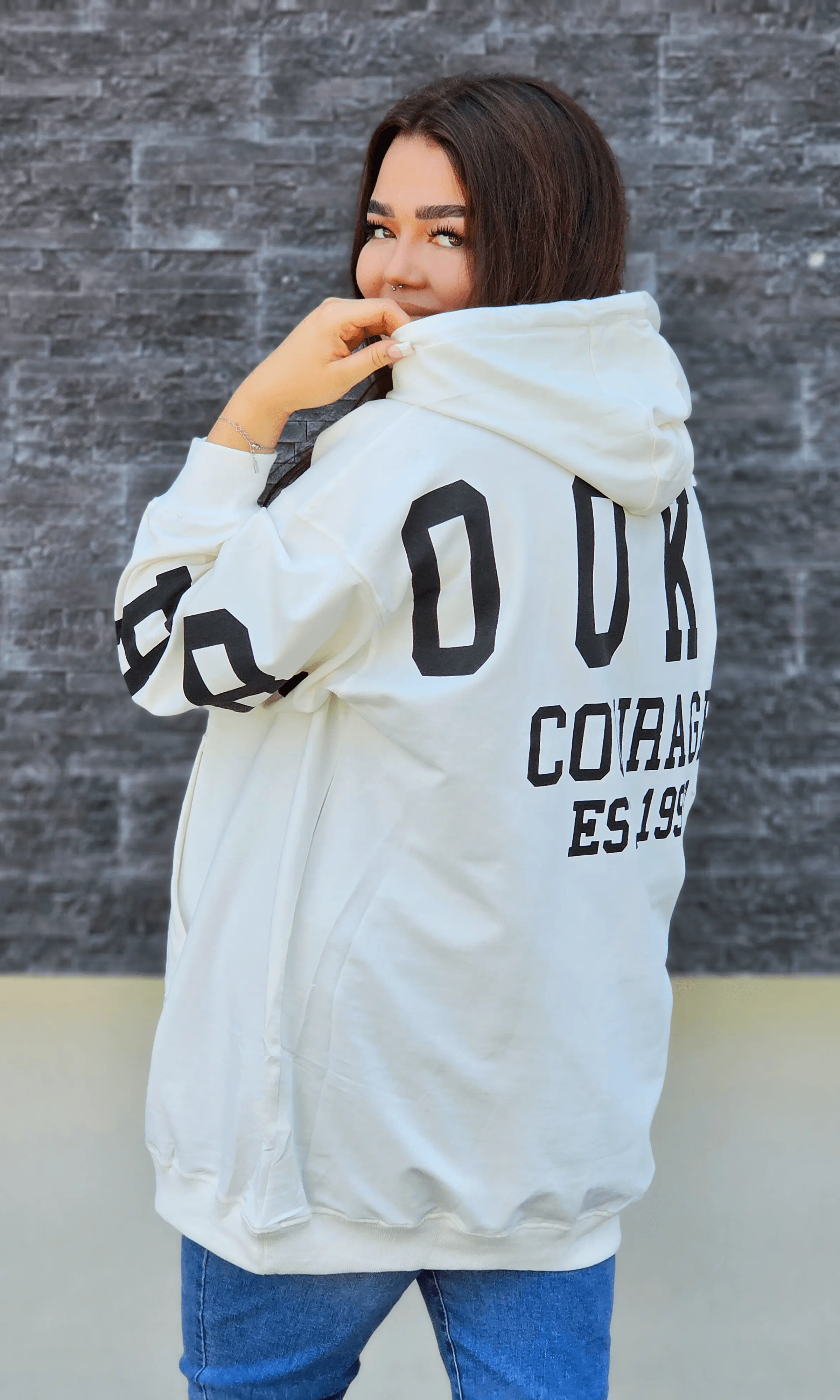 Bluza oversize z nadrukiem Stylowa XL