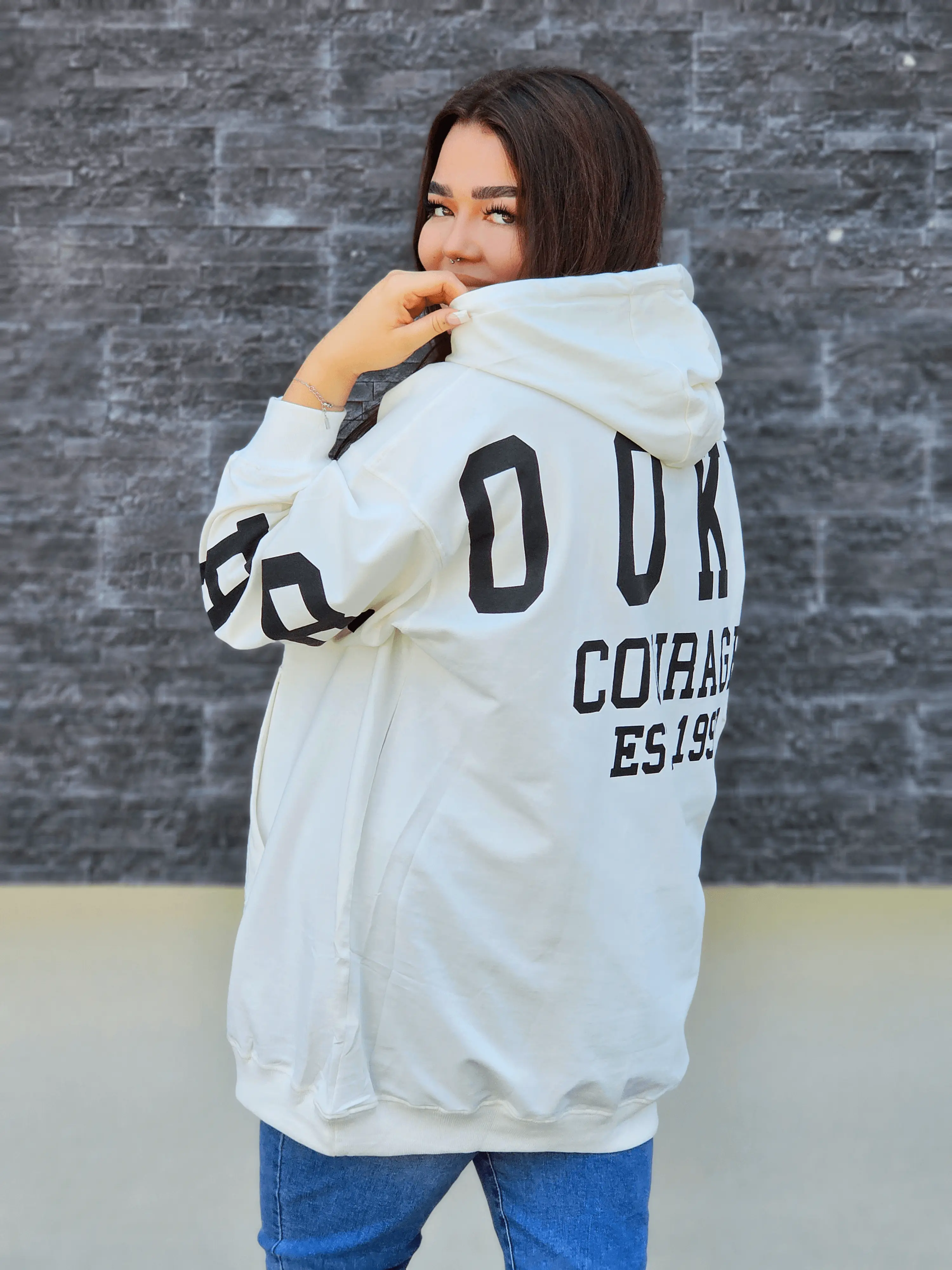 Bluza oversize z nadrukiem Stylowa XL