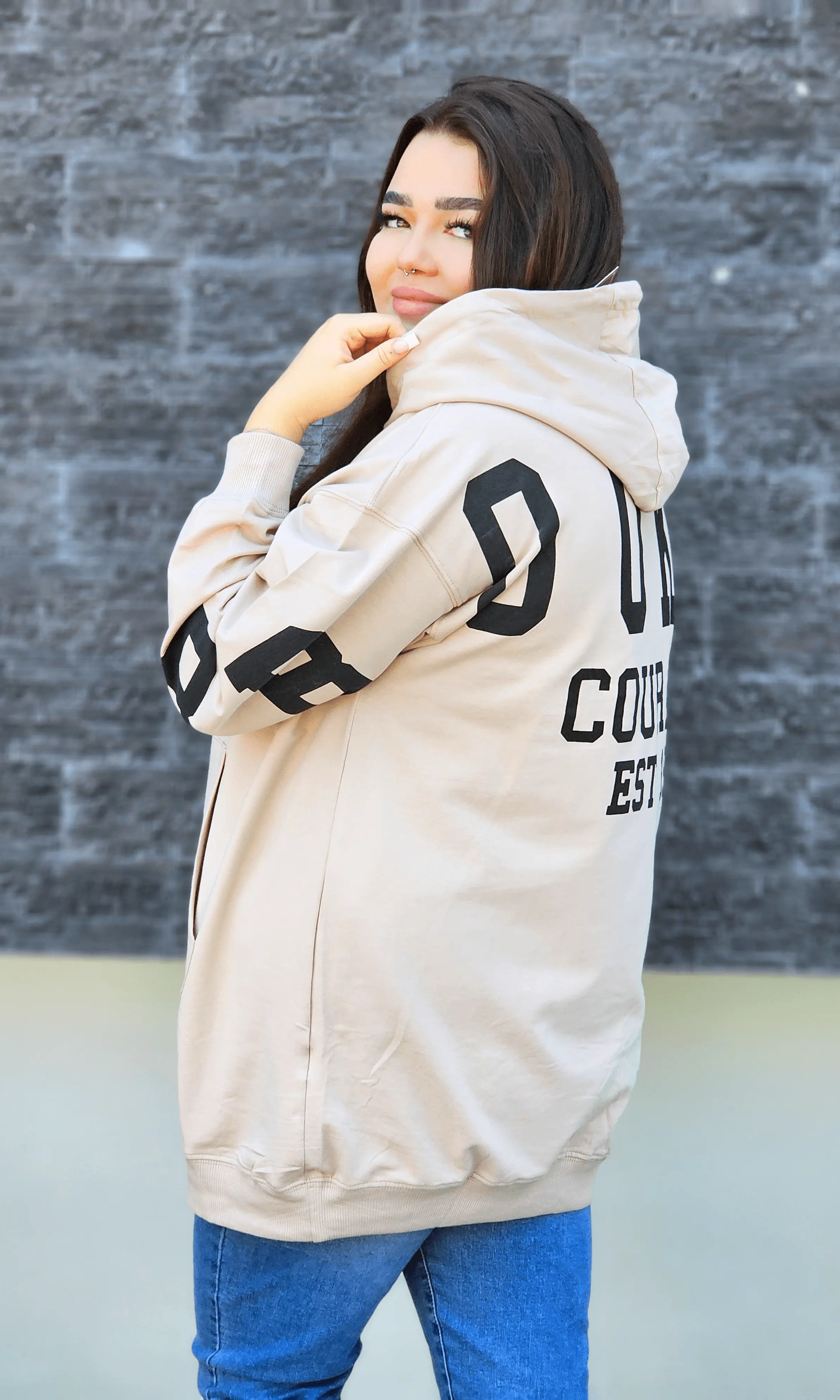 Bluza oversize z nadrukiem Stylowa XL