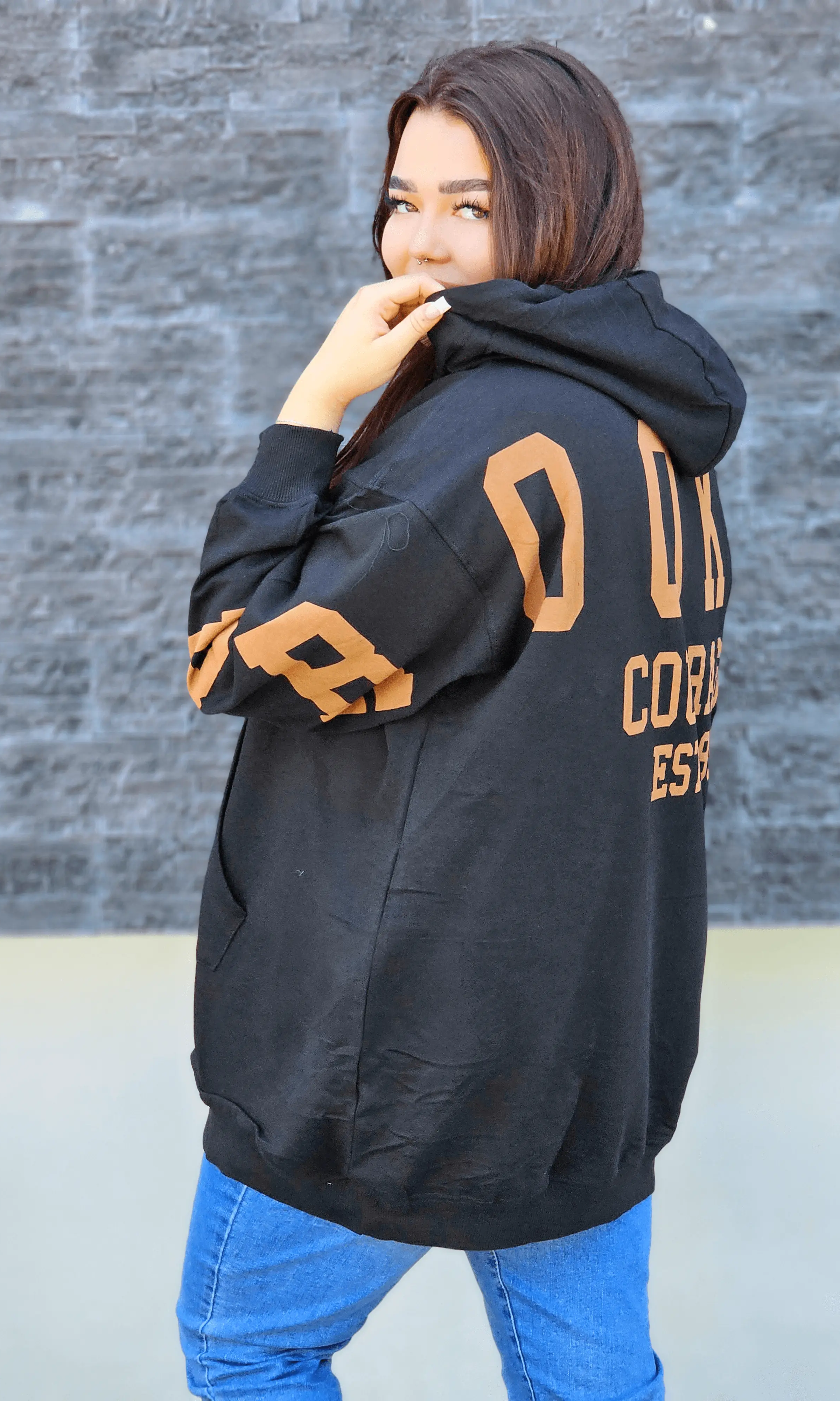 Bluza oversize z nadrukiem Stylowa XL