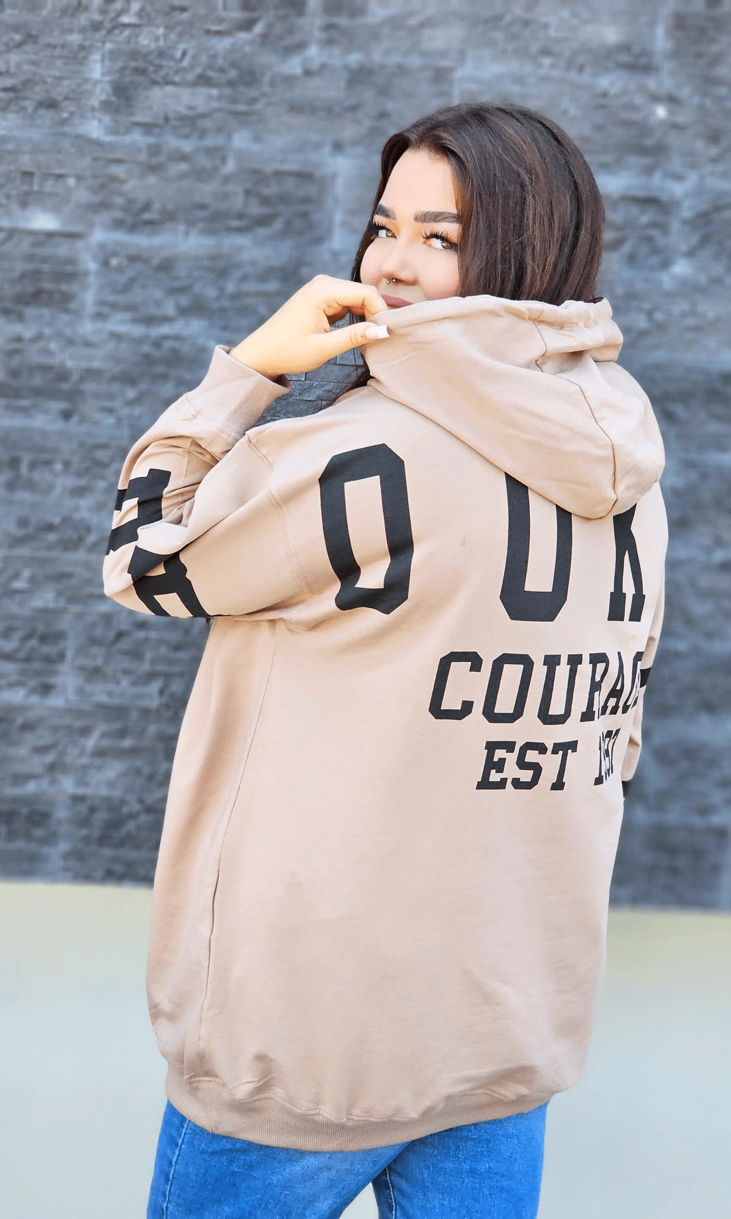 Bluza oversize z nadrukiem Stylowa XL