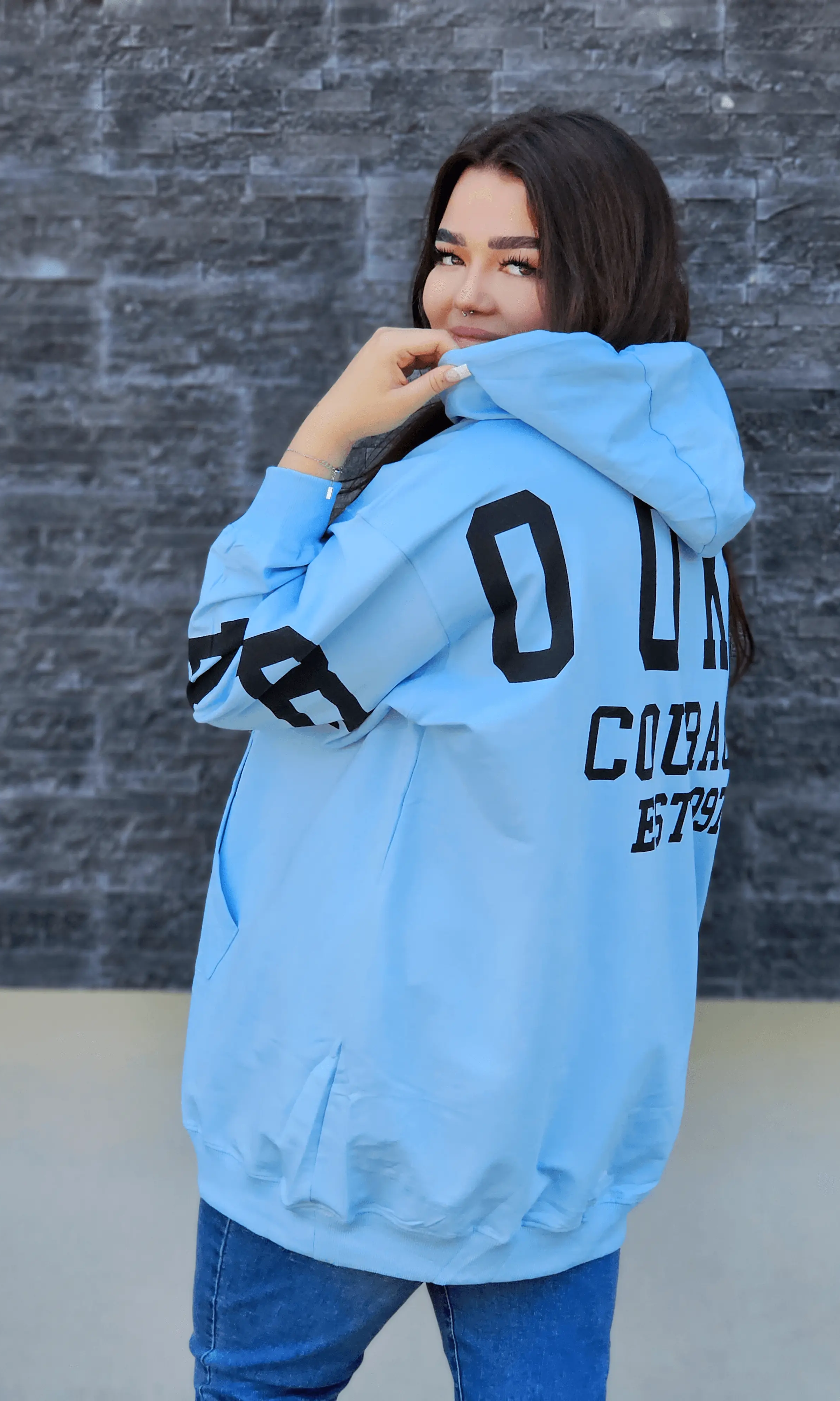 Bluza oversize z nadrukiem Stylowa XL