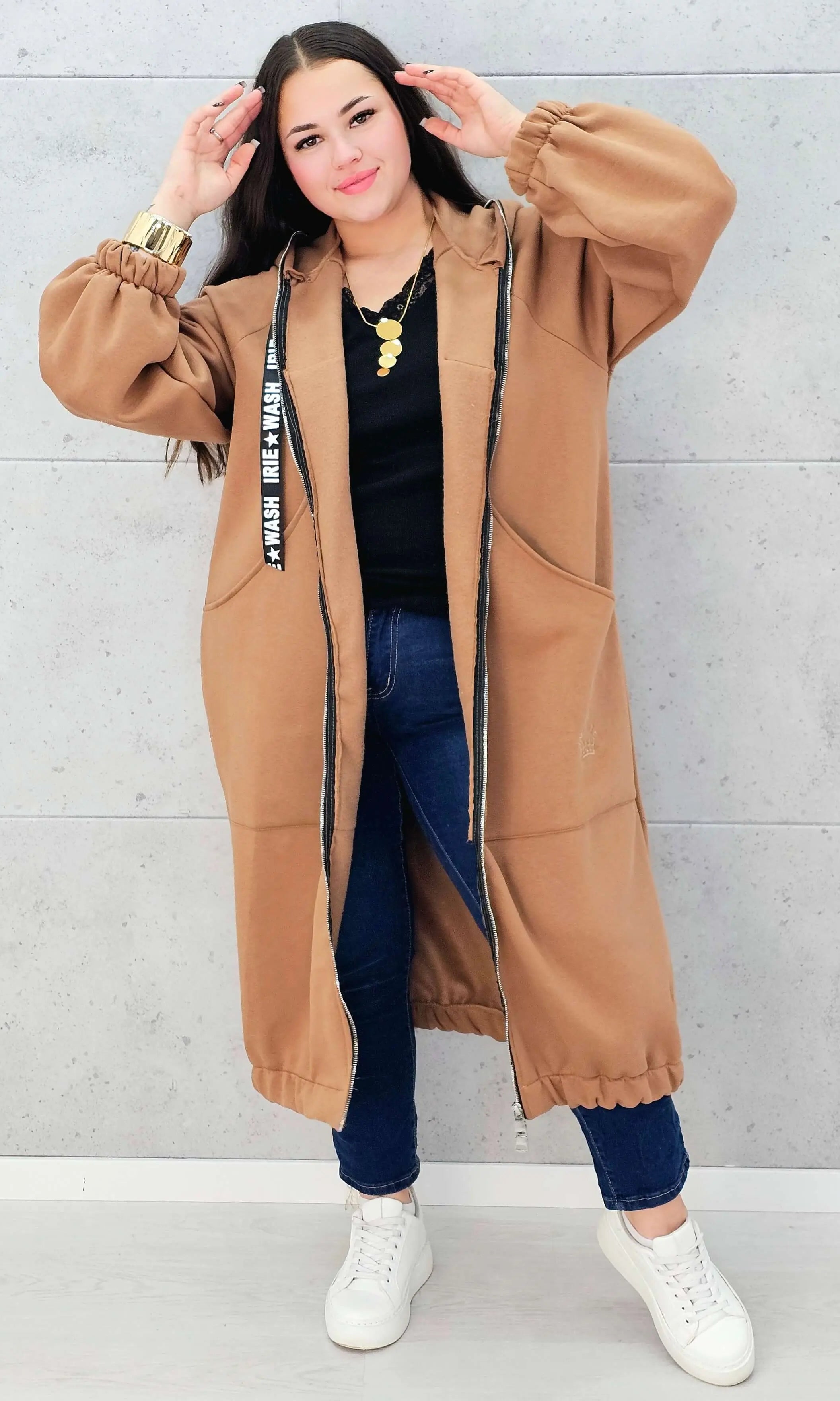 Bluza plus size – modna, oversize’owa bluza z kapturem XXL na chłodniejsze dni Stylowa XL