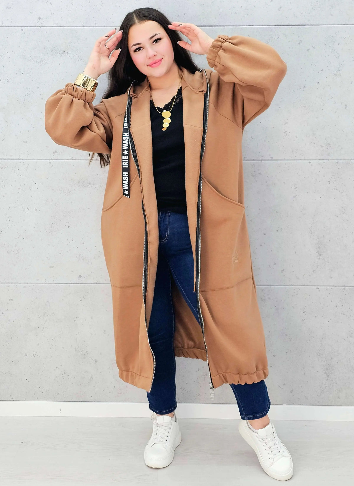 Bluza plus size – modna, oversize’owa bluza z kapturem XXL na chłodniejsze dni Stylowa XL