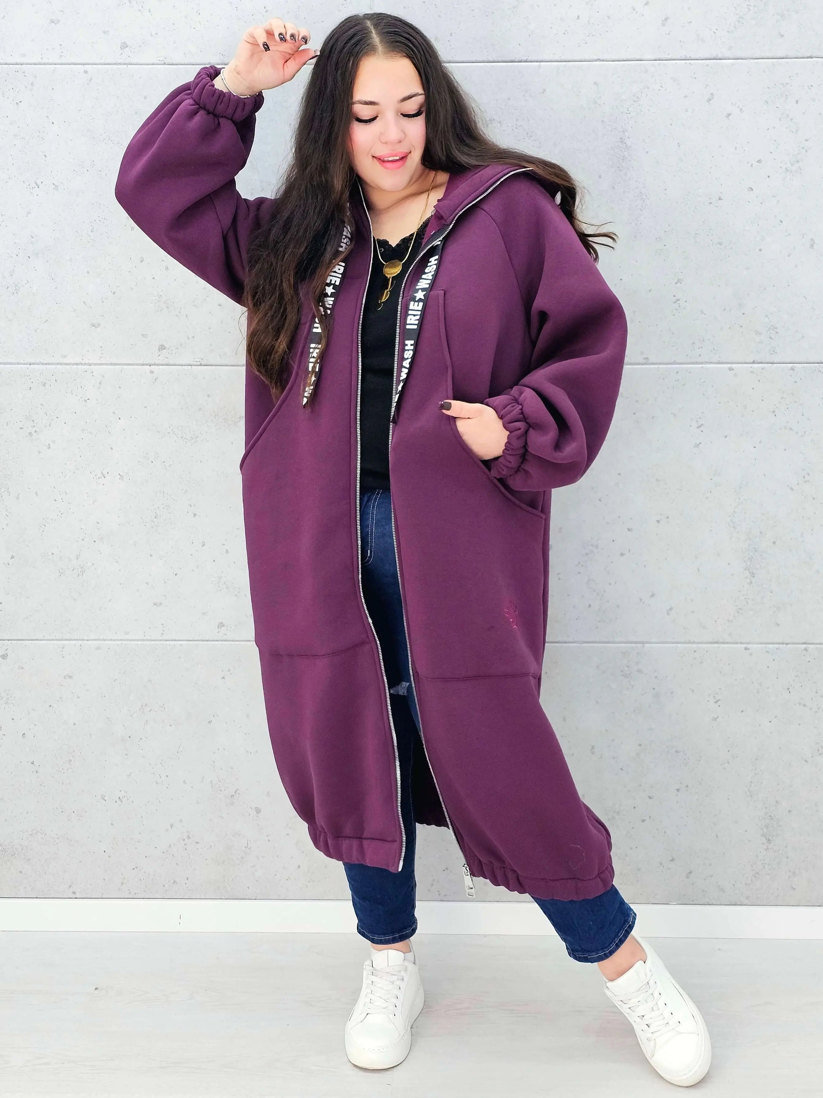 Bluza plus size – modna, oversize’owa bluza z kapturem XXL na chłodniejsze dni Stylowa XL