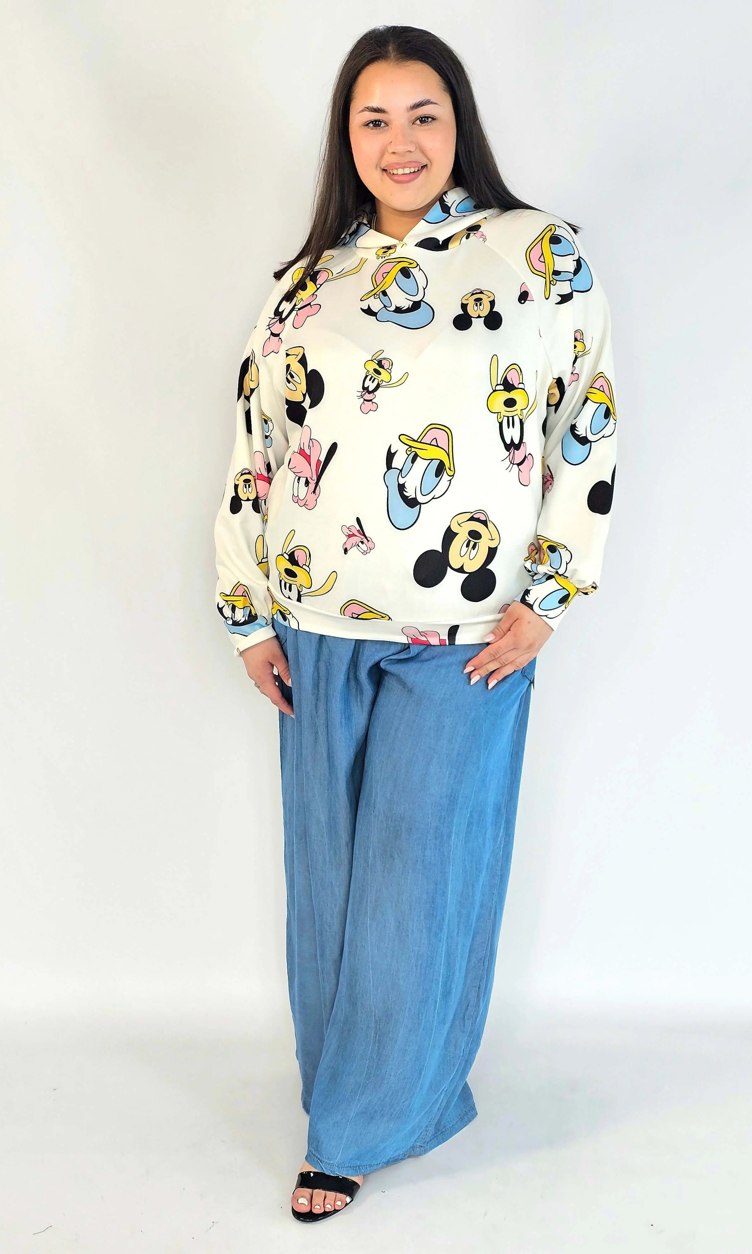 Bluza plus size z kapturem – bluza XXL damska z modnym nadrukiem Stylowa XL