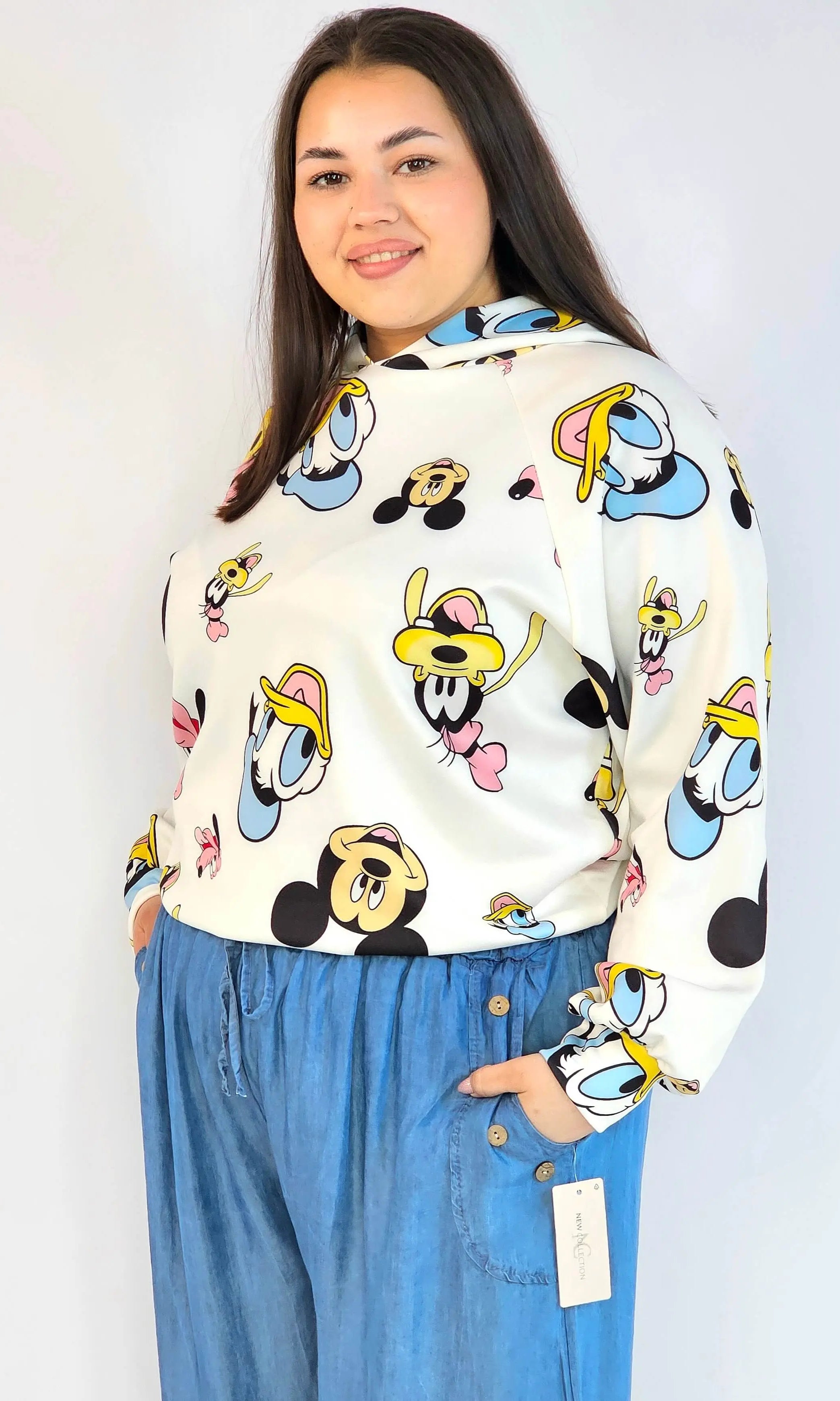 Bluza plus size z kapturem – bluza XXL damska z modnym nadrukiem Stylowa XL
