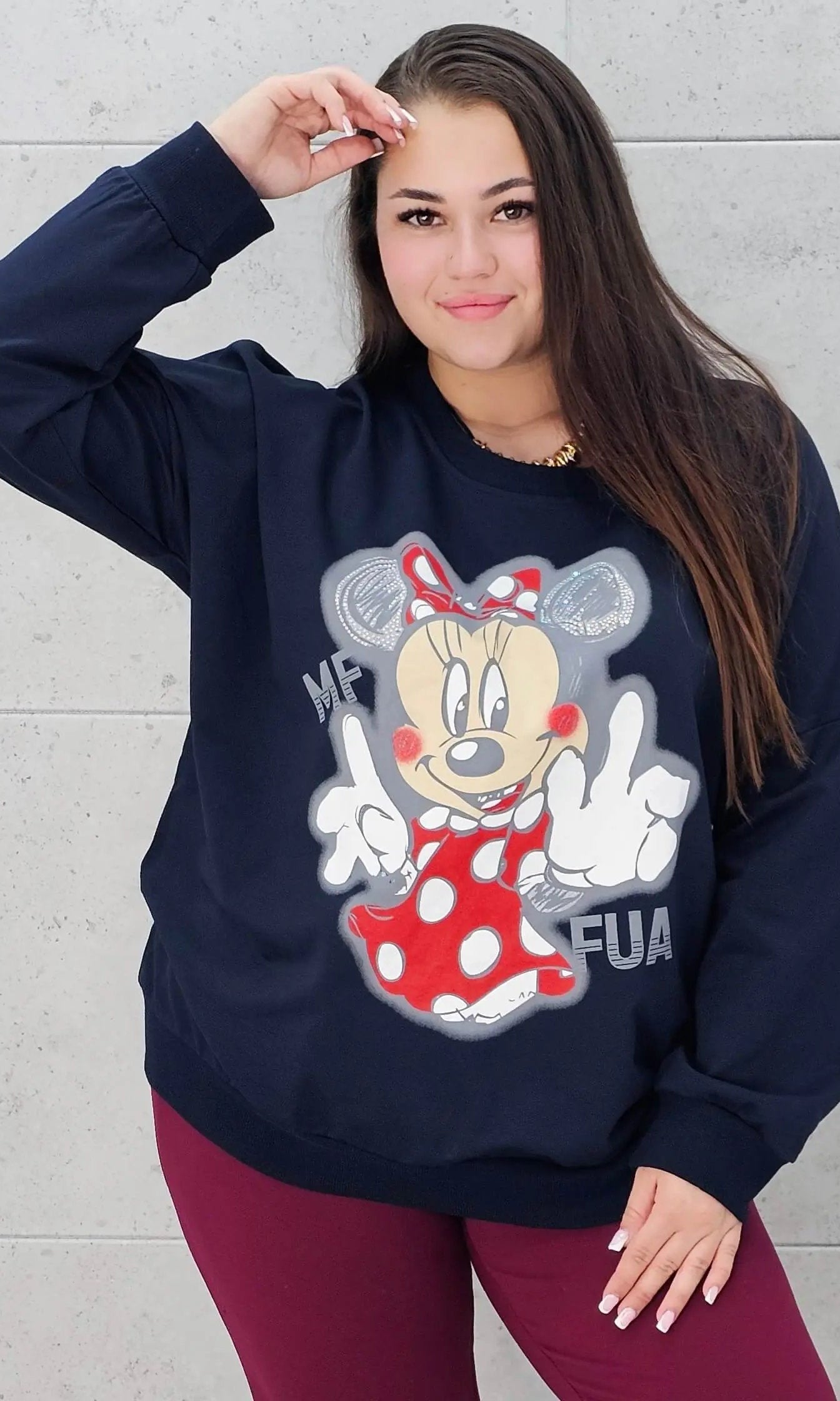 Bluza plus size z nadrukiem Minnie – modna i wygodna bluza XXL Stylowa XL