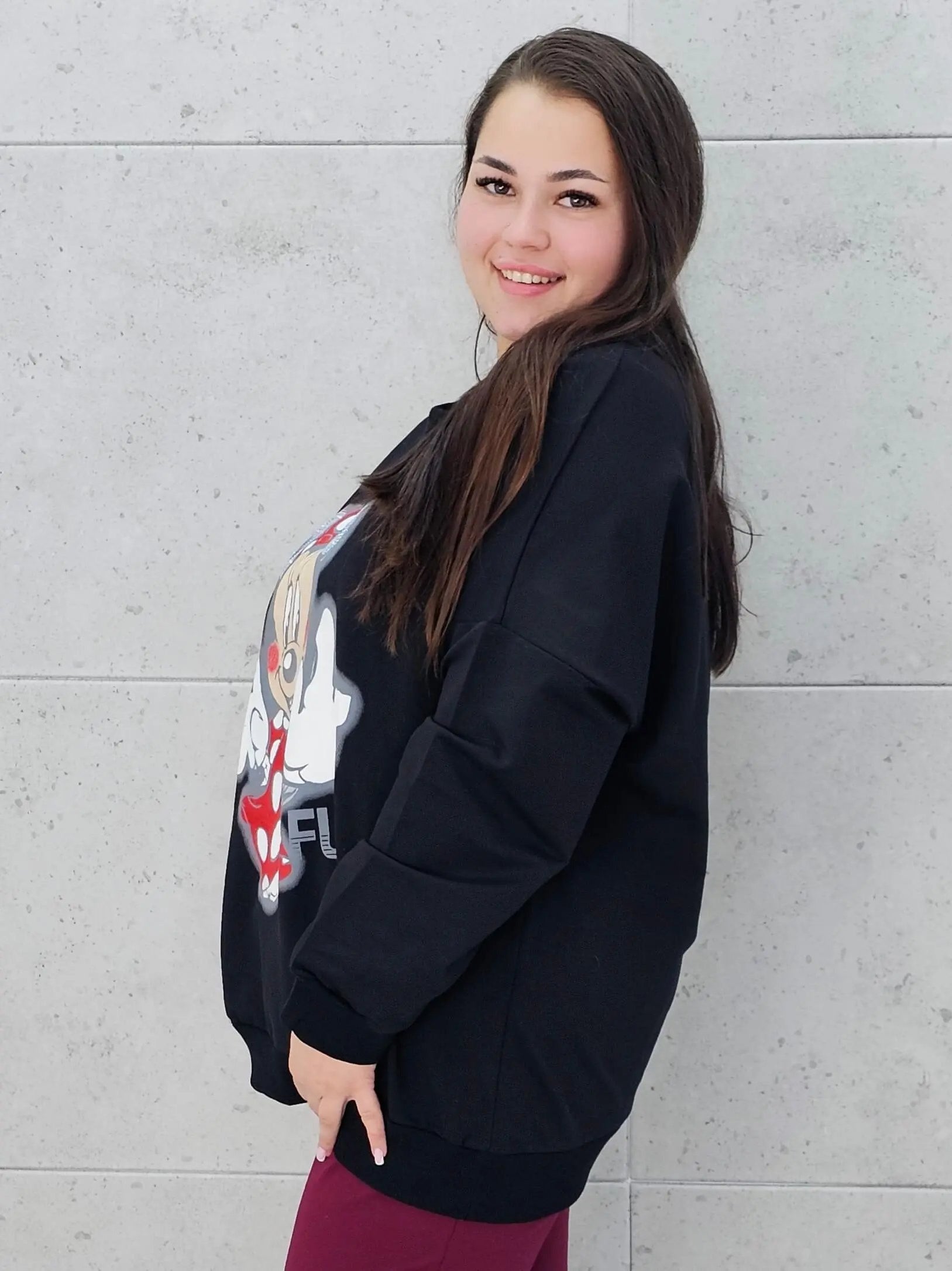 Bluza plus size z nadrukiem Minnie – modna i wygodna bluza XXL Stylowa XL