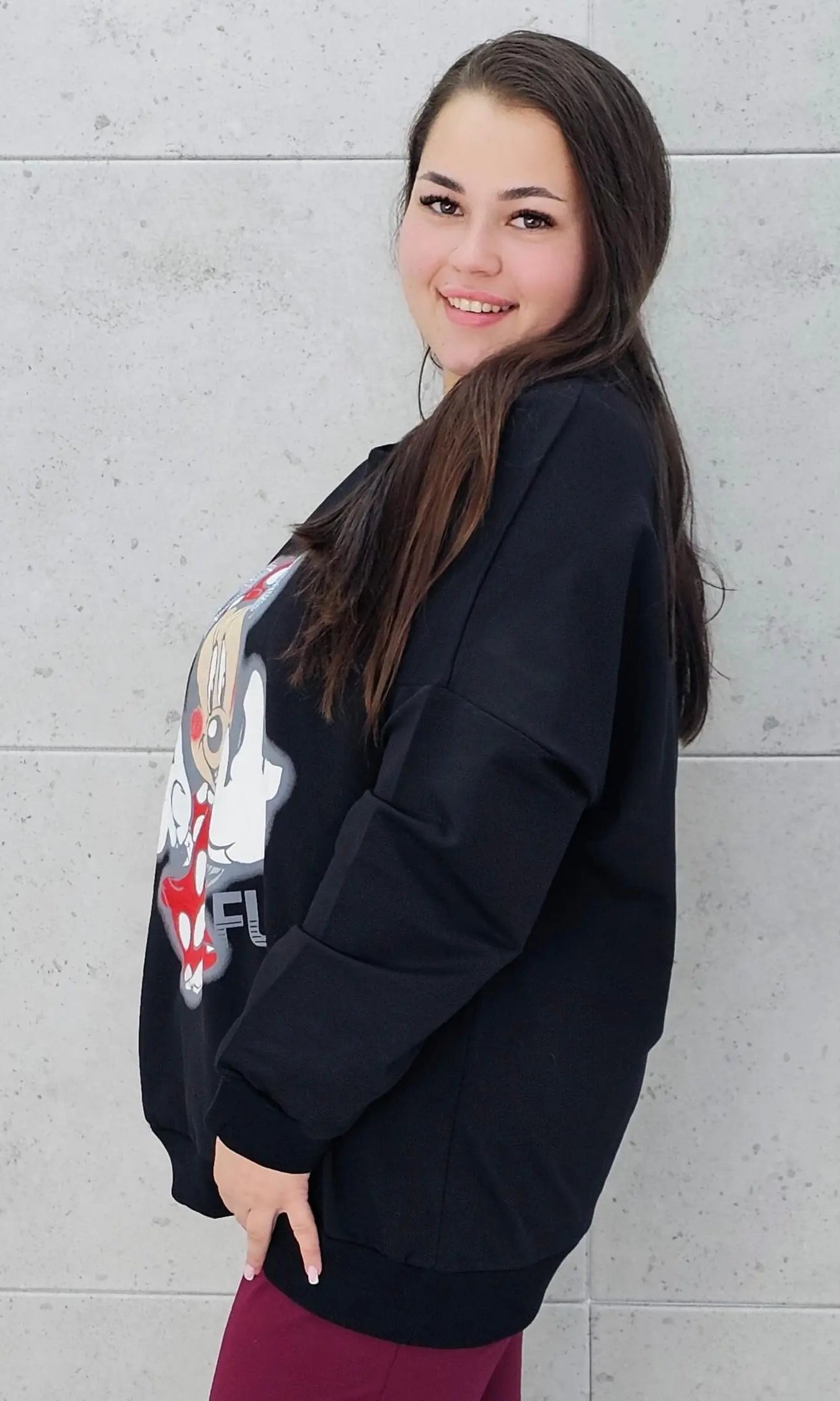 Bluza plus size z nadrukiem Minnie – modna i wygodna bluza XXL Stylowa XL