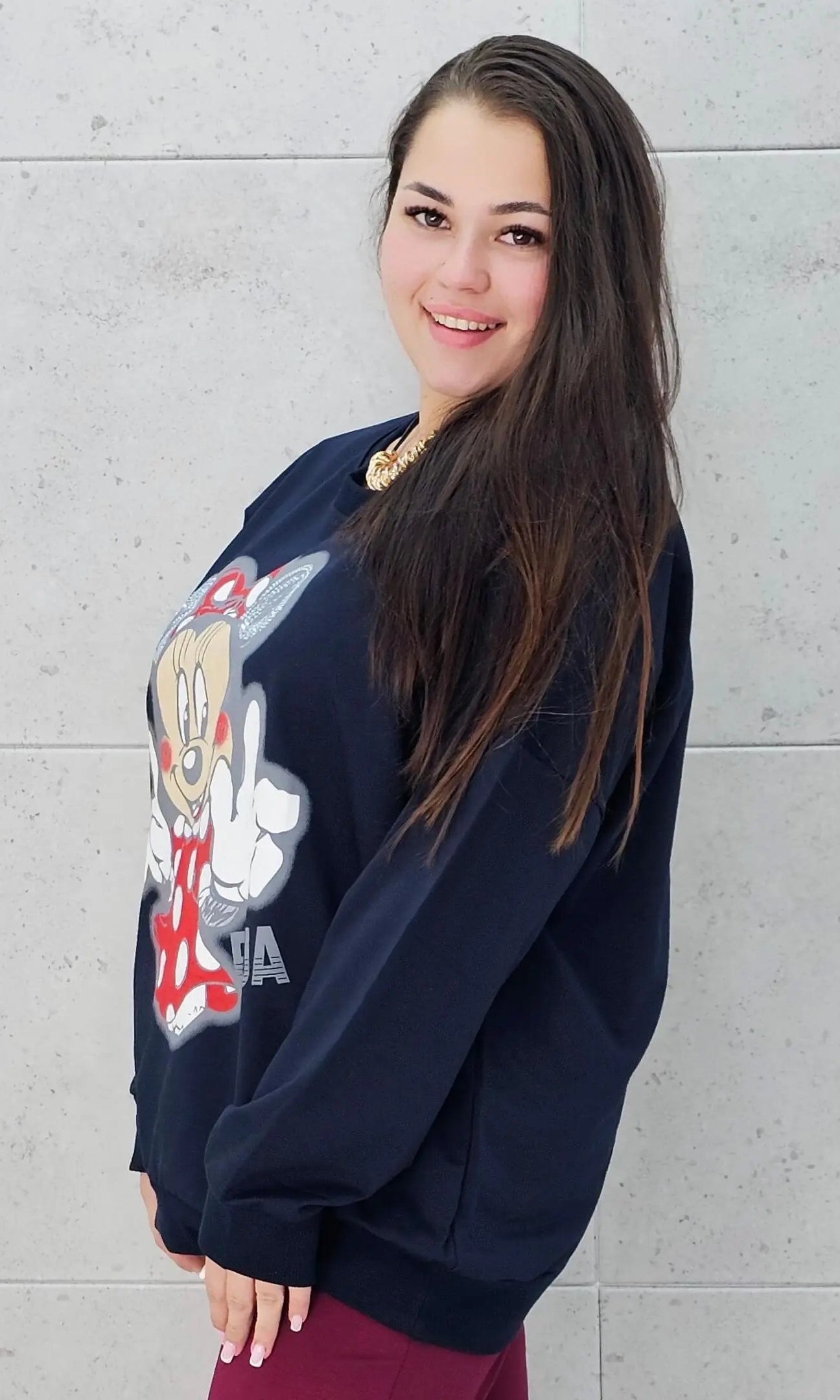 Bluza plus size z nadrukiem Minnie – modna i wygodna bluza XXL Stylowa XL