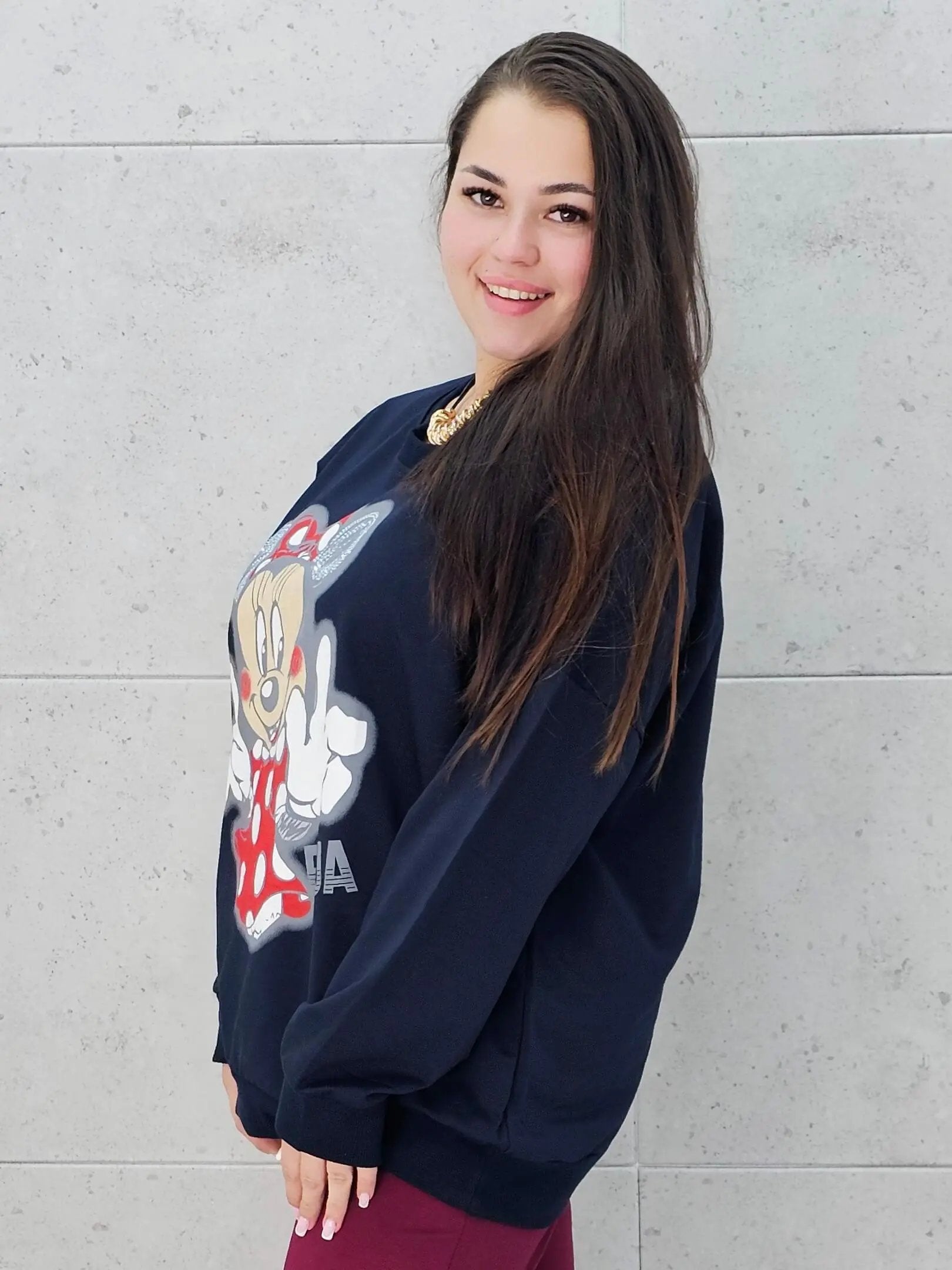 Bluza plus size z nadrukiem Minnie – modna i wygodna bluza XXL Stylowa XL