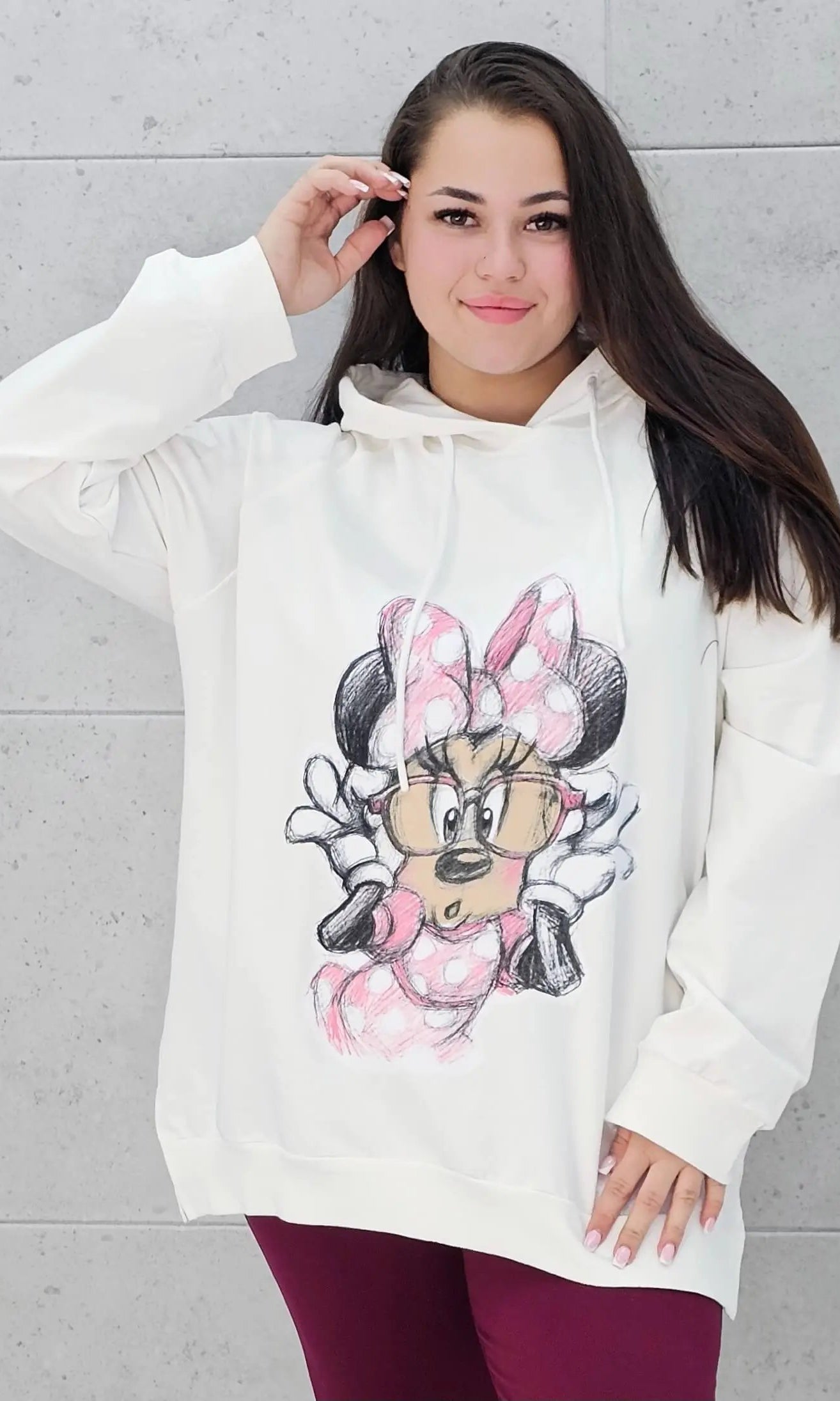 Bluza plus size z nadrukiem Minnie – modny oversize Stylowa XL