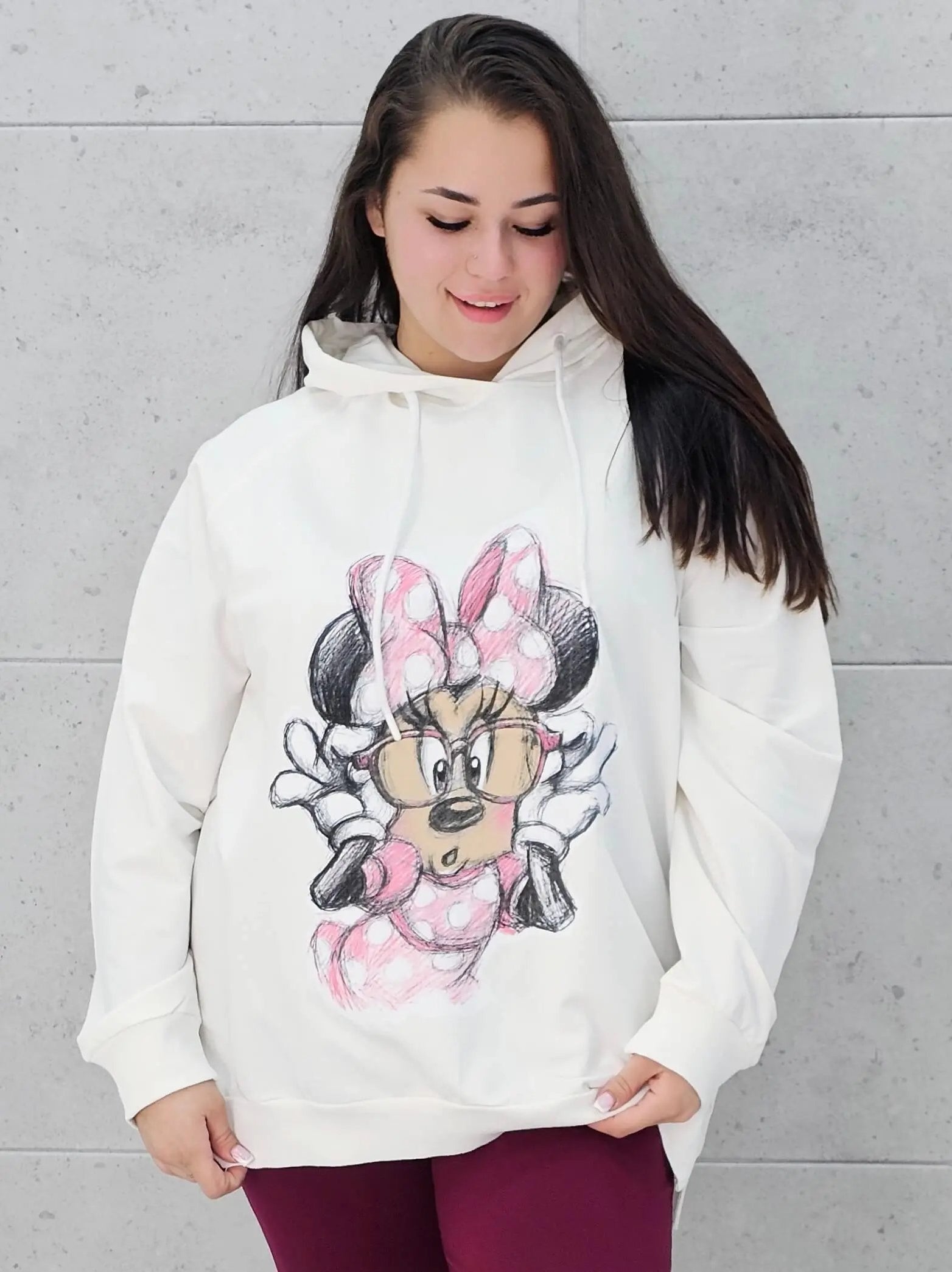 Bluza plus size z nadrukiem Minnie – modny oversize Stylowa XL