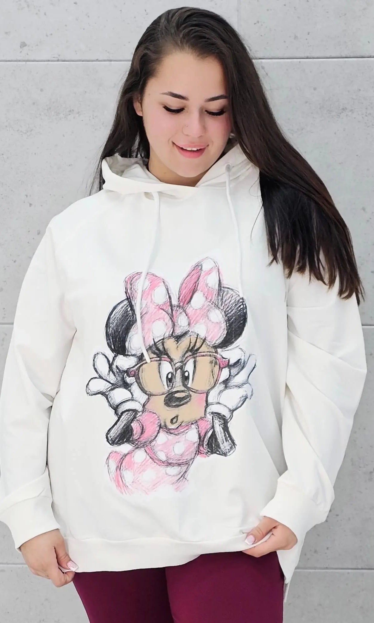 Bluza plus size z nadrukiem Minnie – modny oversize Stylowa XL