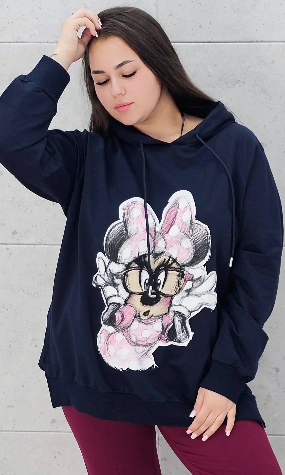 Bluza plus size z nadrukiem Minnie – modny oversize Stylowa XL