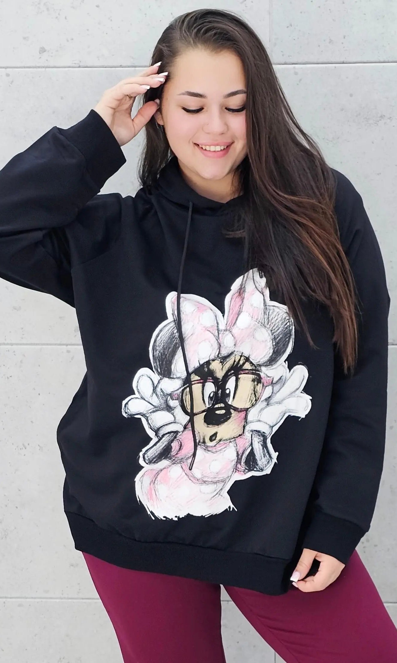 Bluza plus size z nadrukiem Minnie – modny oversize Stylowa XL