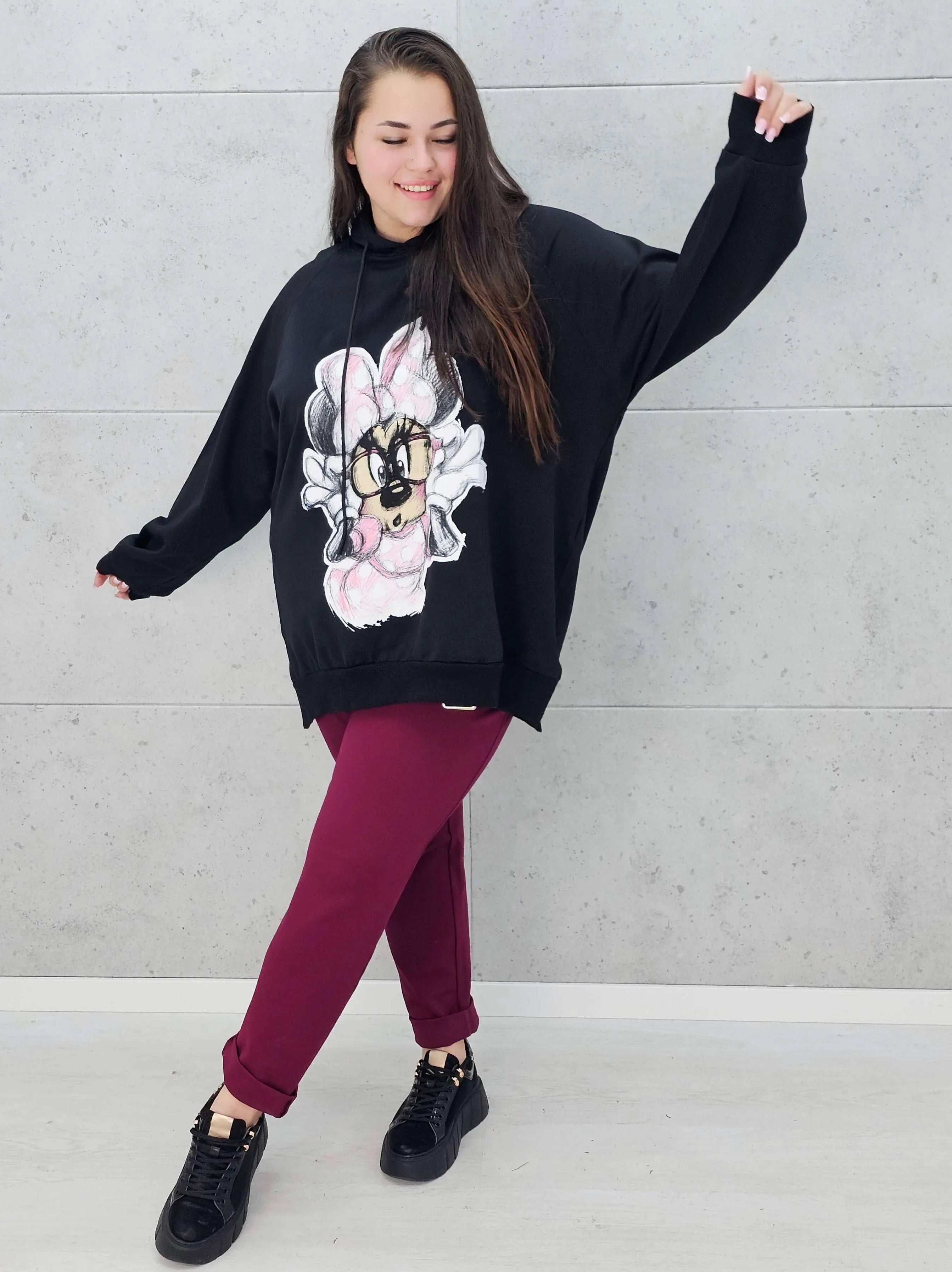 Bluza plus size z nadrukiem Minnie – modny oversize Stylowa XL