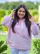 Bluza w paski z kapturem Stylowa XL