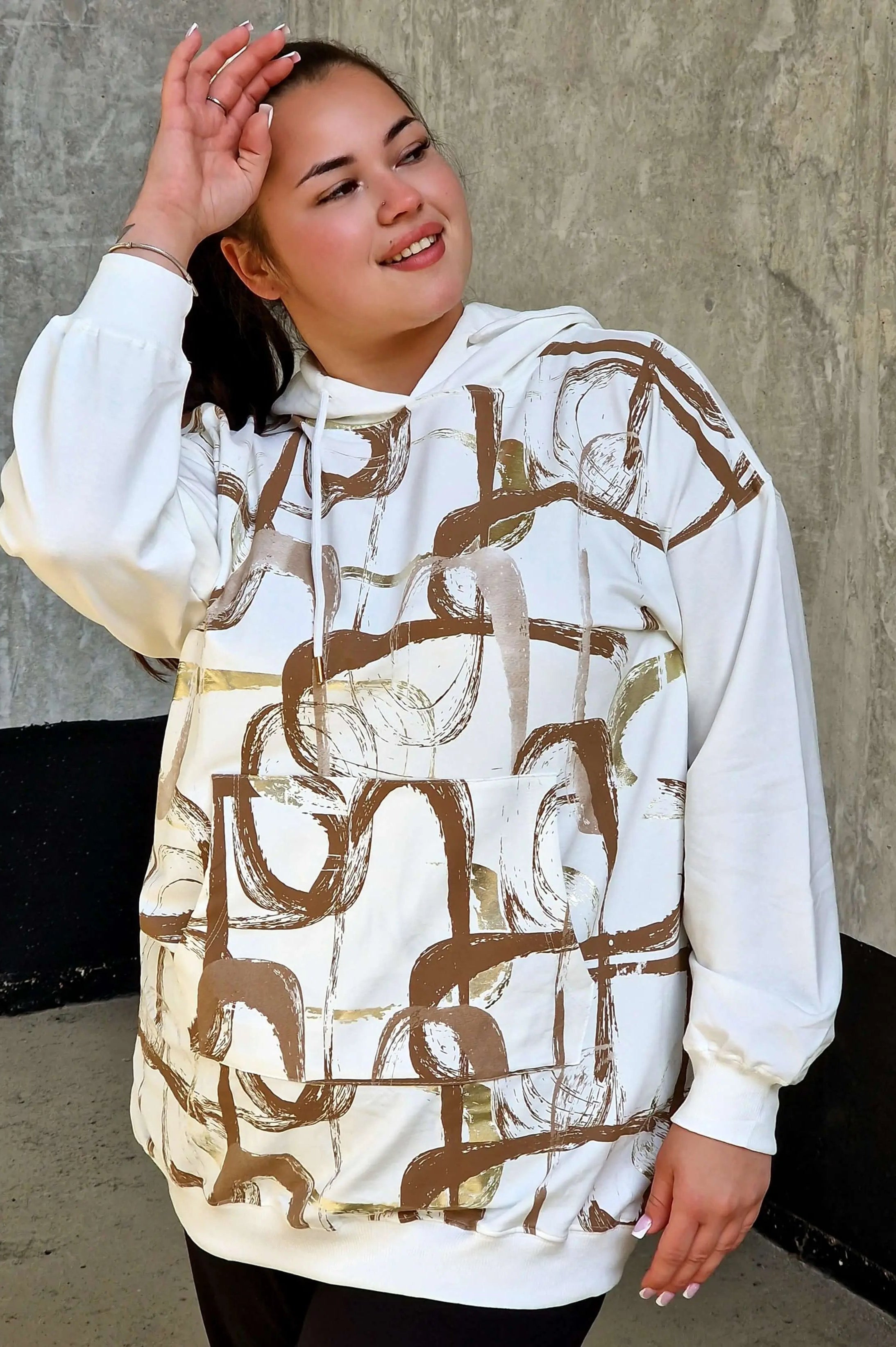 Bluza z abstrakcyjnym printem Stylowa XL