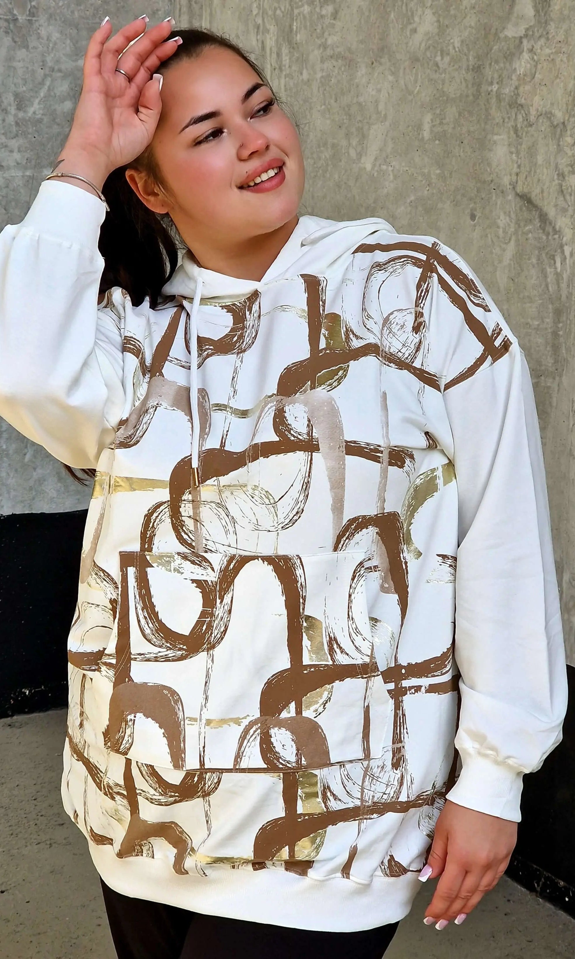 Bluza z abstrakcyjnym printem Stylowa XL