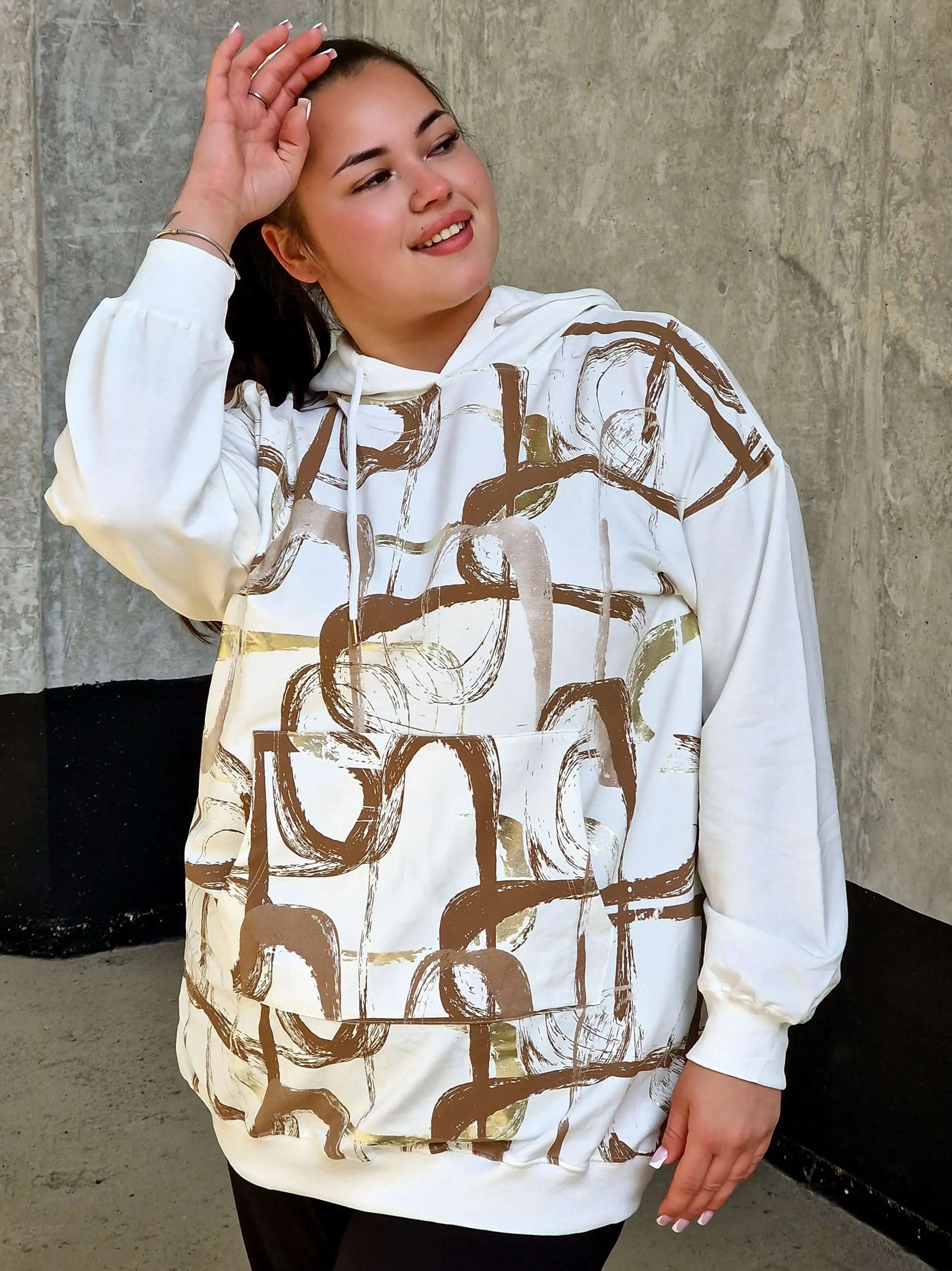 Bluza z abstrakcyjnym printem Stylowa XL