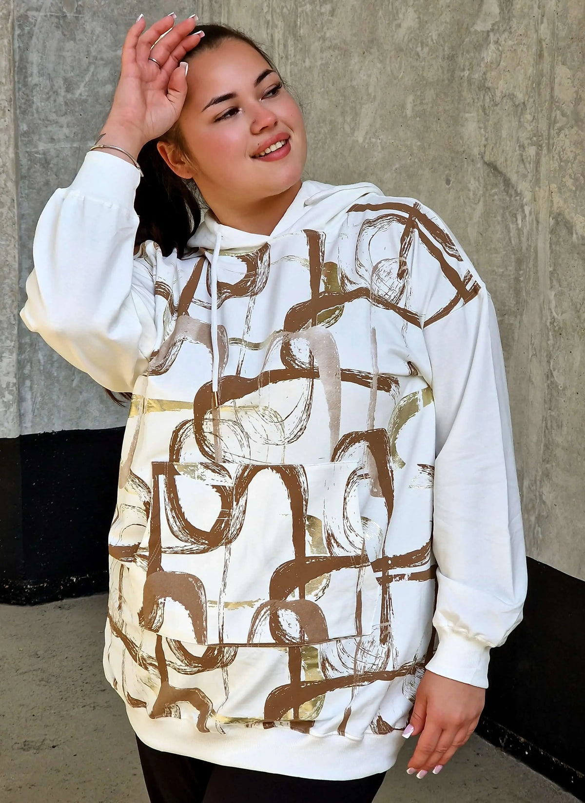 Bluza z abstrakcyjnym printem Stylowa XL