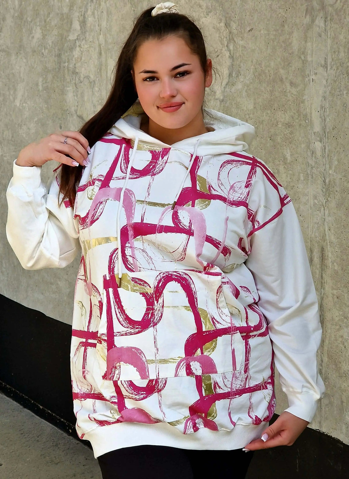 Bluza z abstrakcyjnym printem Stylowa XL