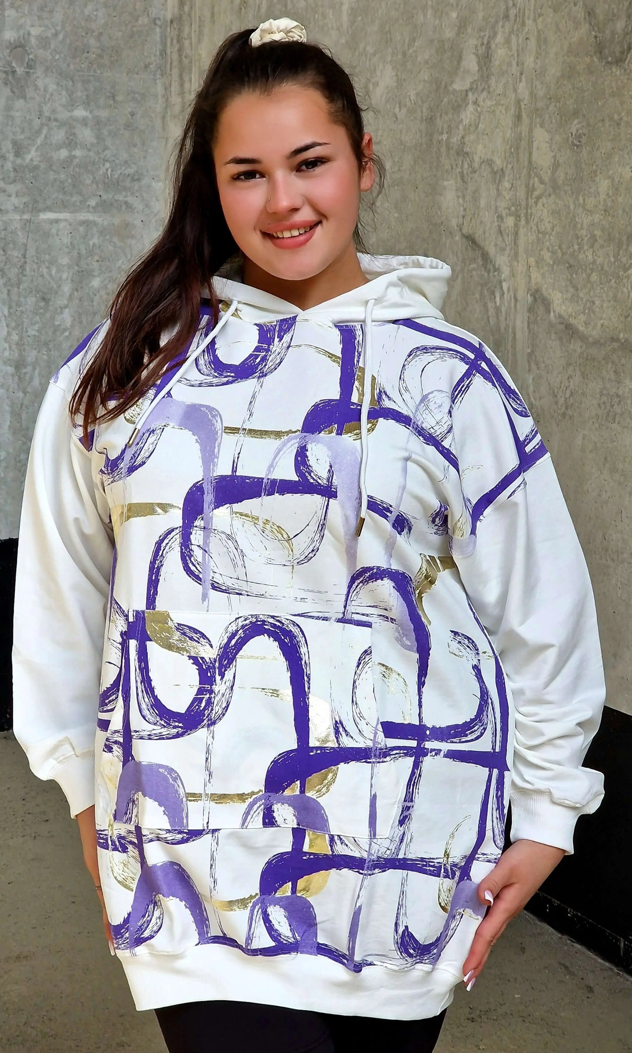 Bluza z abstrakcyjnym printem Stylowa XL