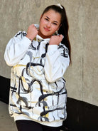 Bluza z abstrakcyjnym printem Stylowa XL