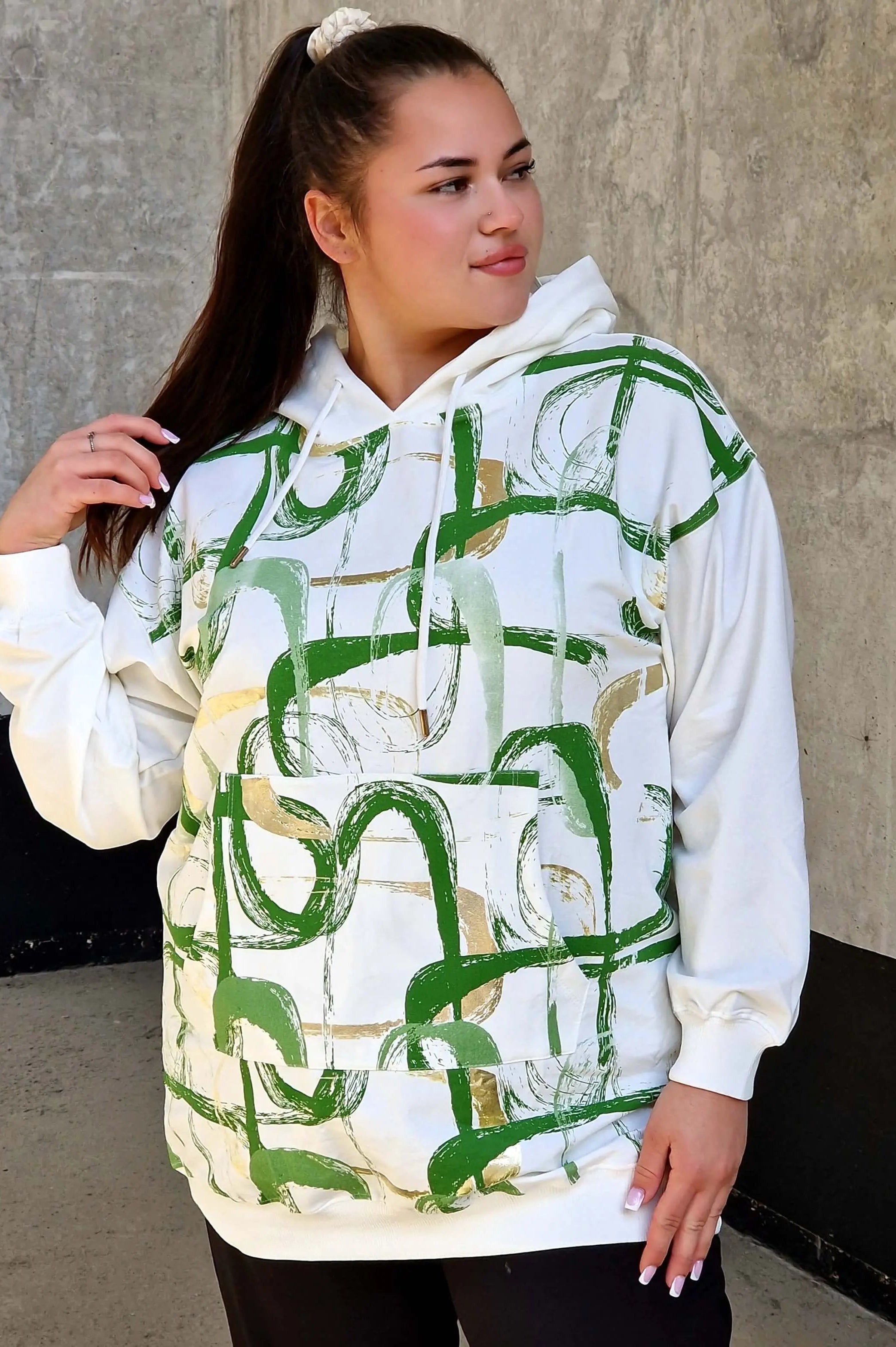 Bluza z abstrakcyjnym printem Stylowa XL